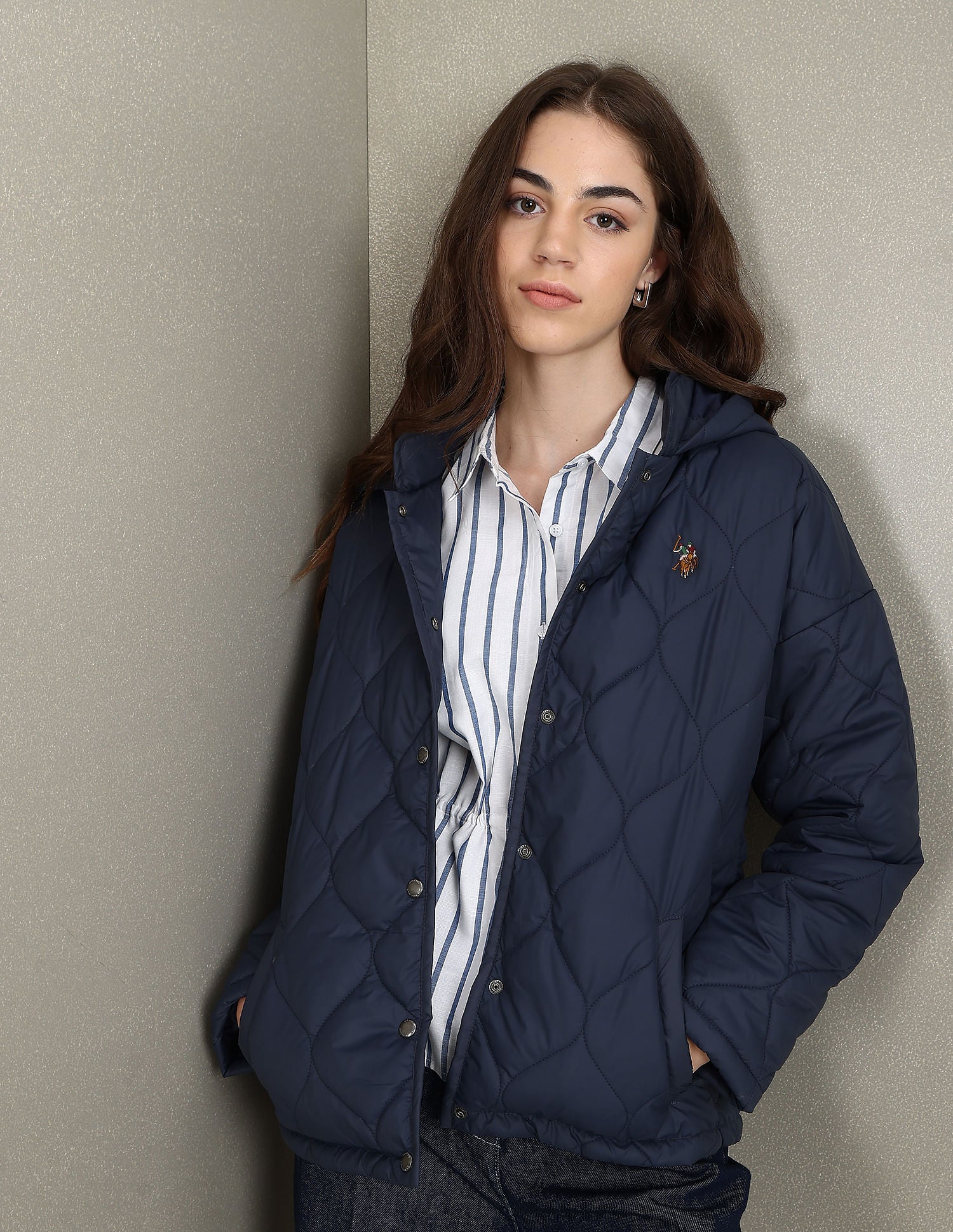 Hooded Puffer Jacket Navy - U.S. Polo Assn. India | Large