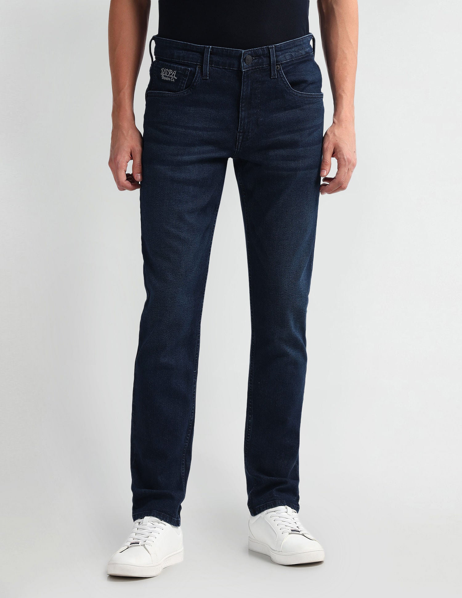 Brandon Slim Tapered Fit Mid Rise Jeans Dark Blue - U.S. Polo Assn. India | Large