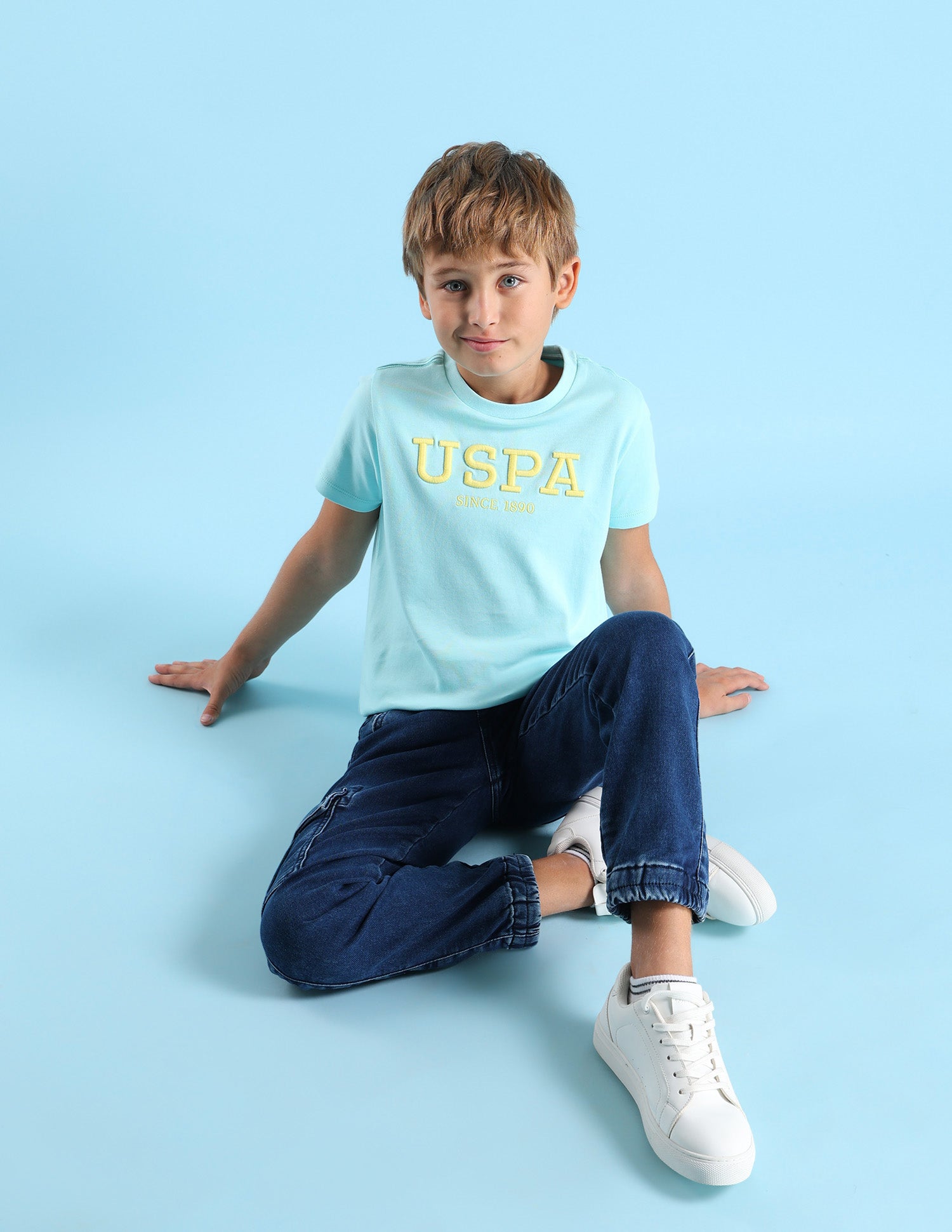 Boys Brand Printed Regular Fit T-Shirt