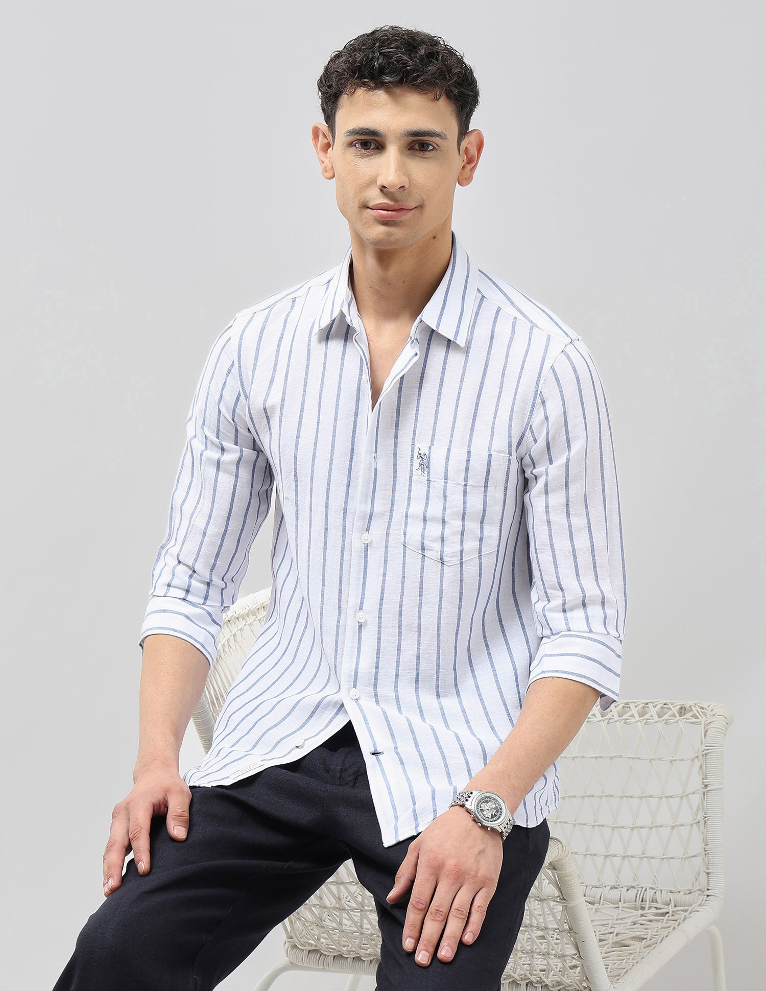 Vertical Striped Tailored Fit Shirt