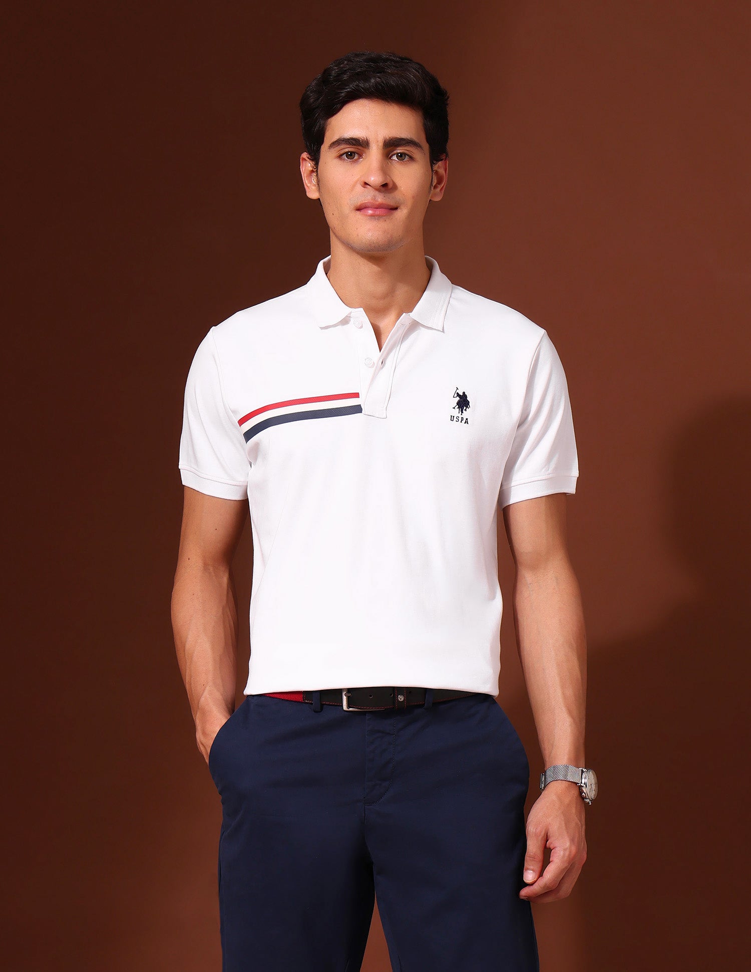 Solid Work and Wander Polo Shirt White - U.S. Polo Assn. India | Large