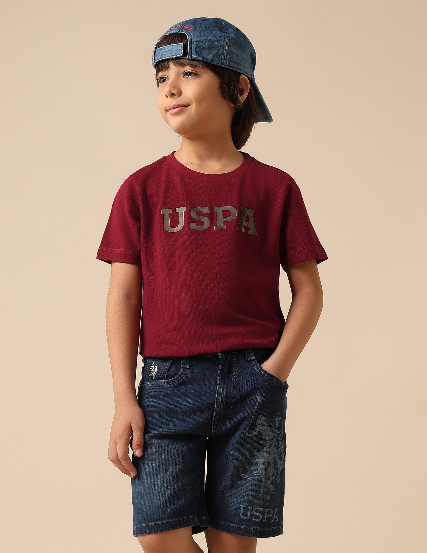 Boys Brand Embossed Pure Cotton T Shirt