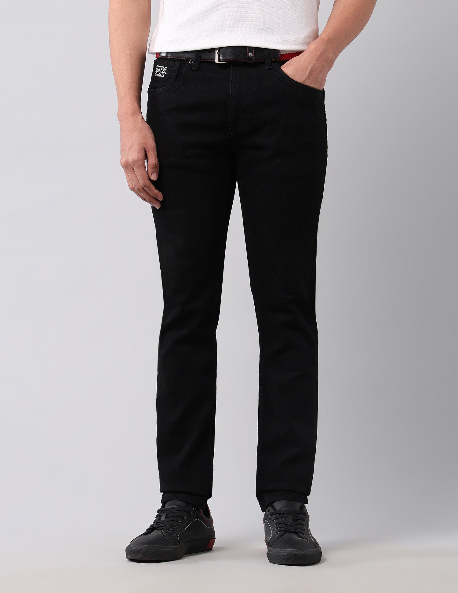 Regallo Skinny Fit Black Jeans Black - U.S. Polo Assn. India | Large