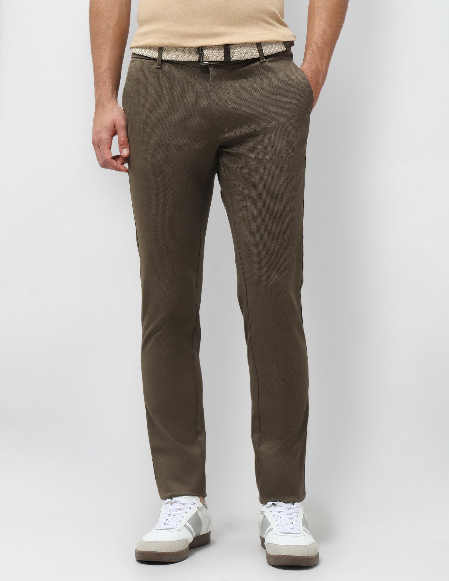 Slim Fit Textured Trousers