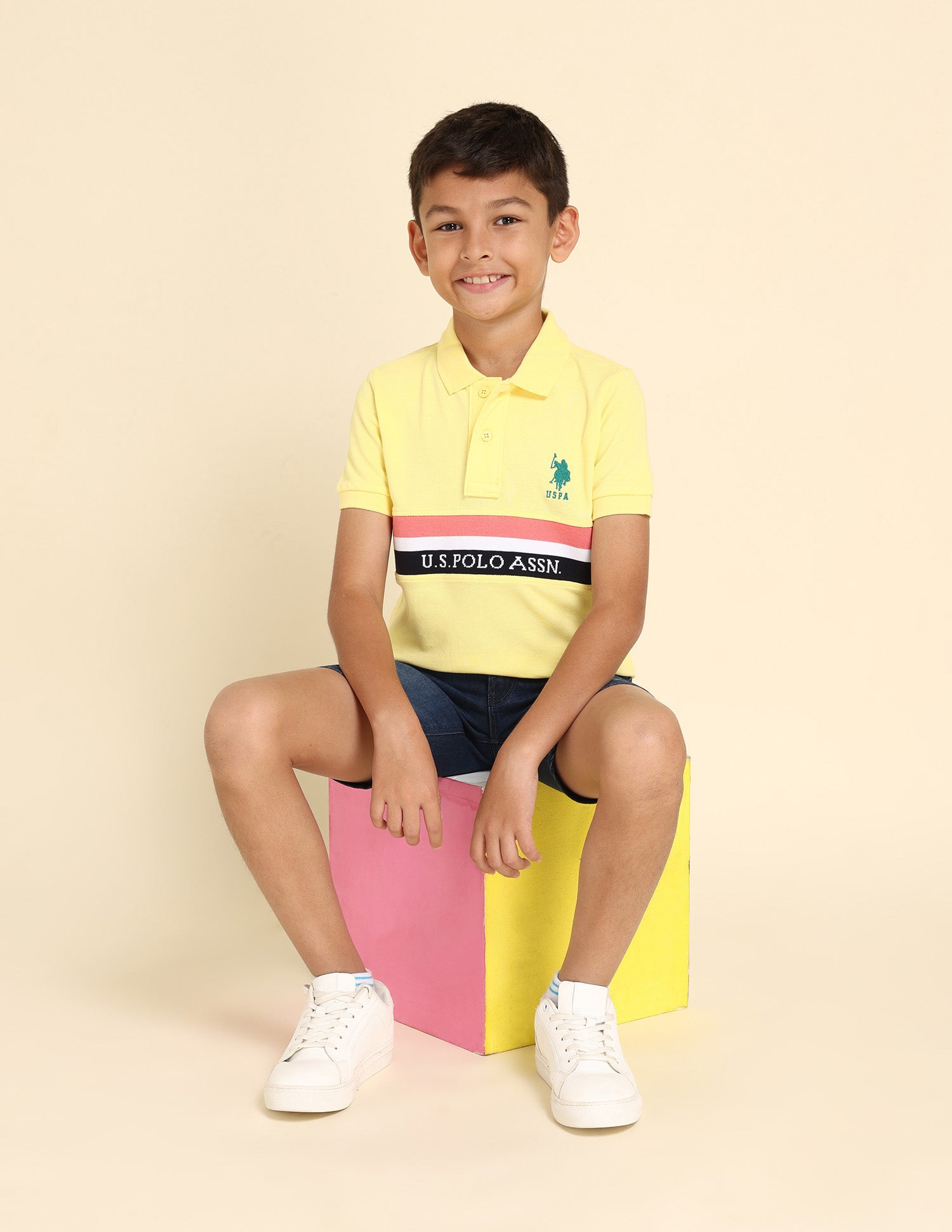 Boys Brand Tape Polo Shirt