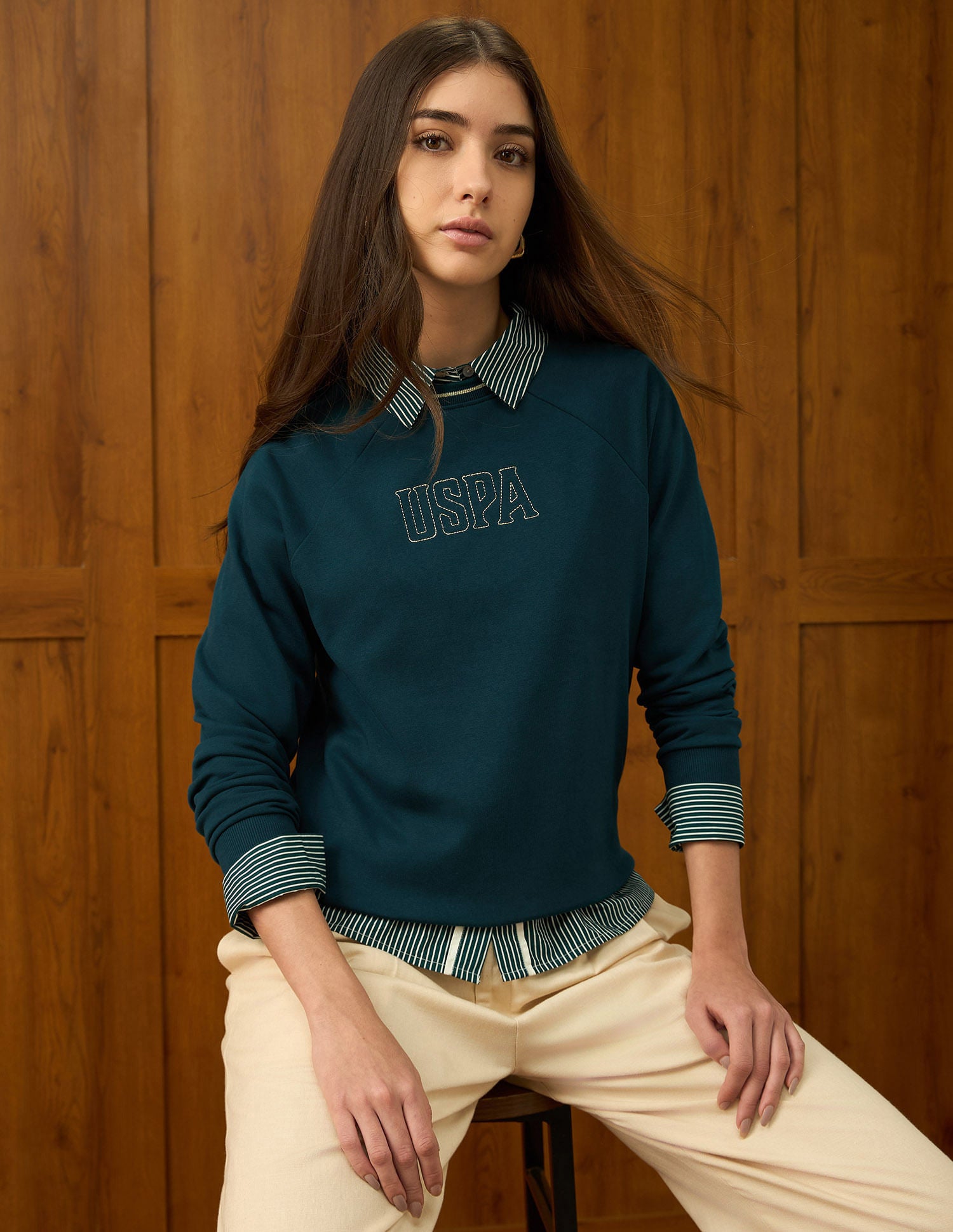 Raglan Fit Brand Printed Sweatshirt