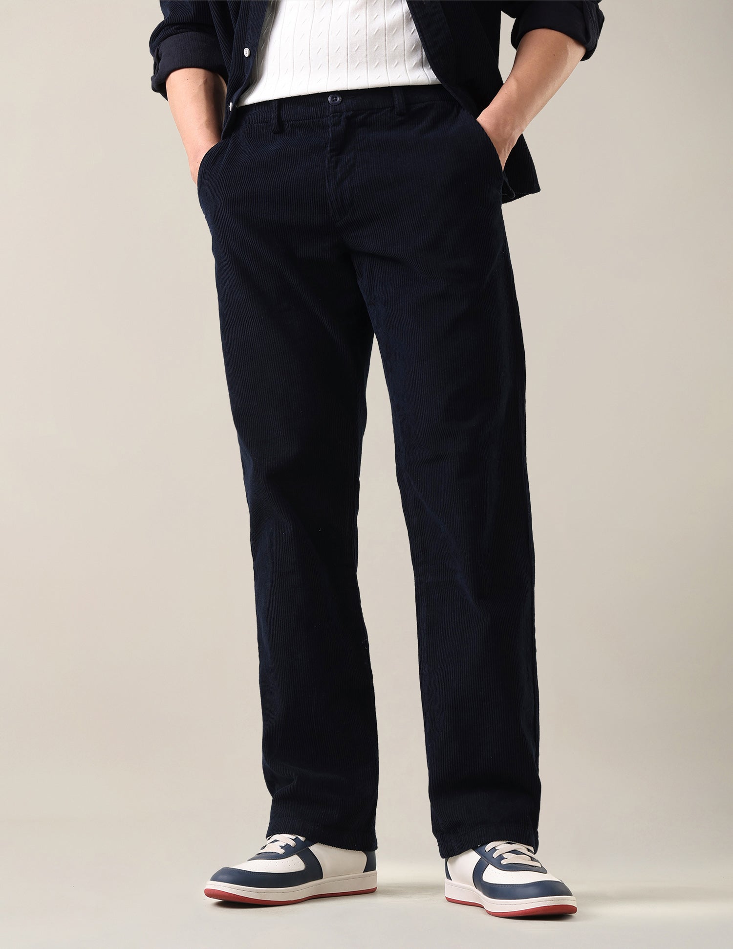 Corduroy	Riley Straight Fit Trousers Navy - U.S. Polo Assn. India | Large