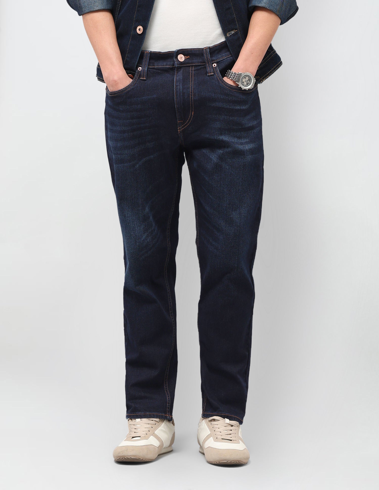 Solid Straight Fit Jeans Blue - U.S. Polo Assn. India | Large