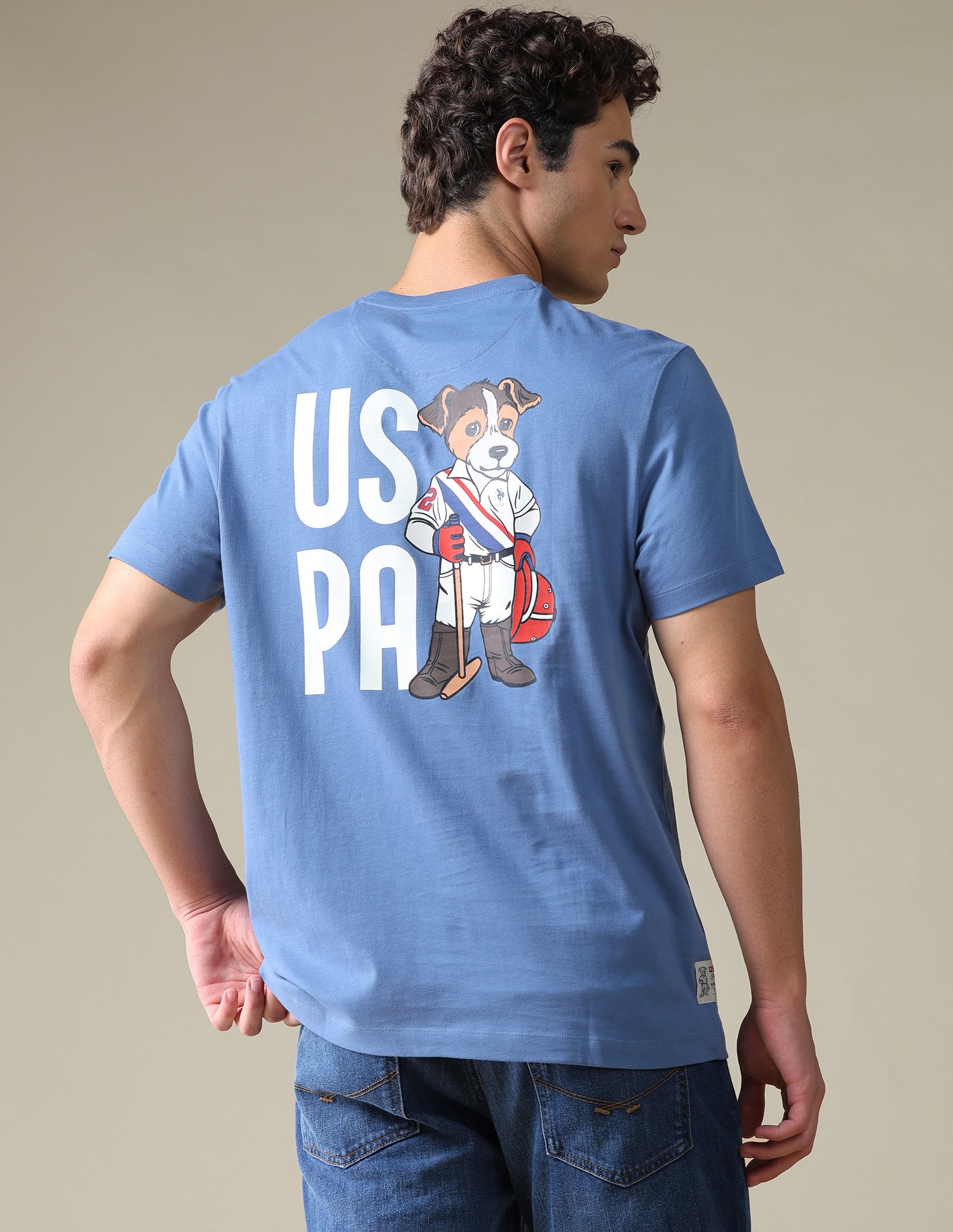 Graphic Brand Printed Slim Fit T-Shirt Blue - U.S. Polo Assn. India | Large