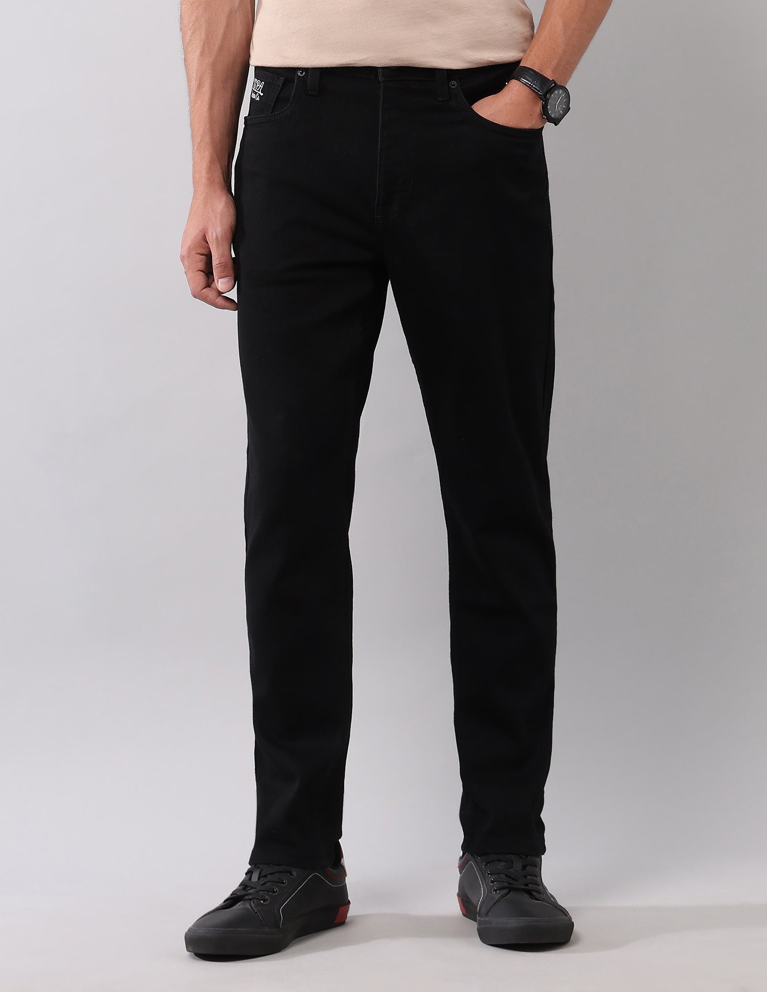 Cole Comfort Cropped Fit Black Jeans