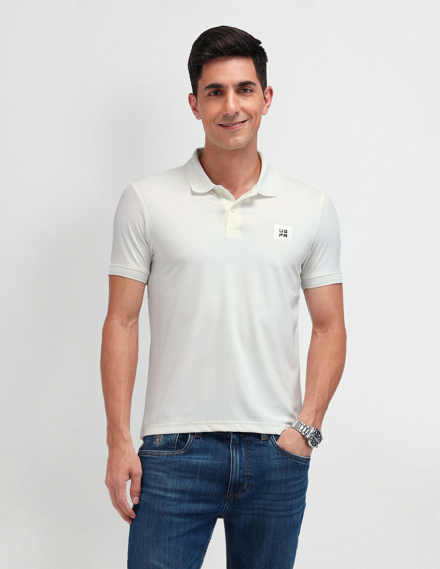 Muscle Fit Solid Polo Shirt