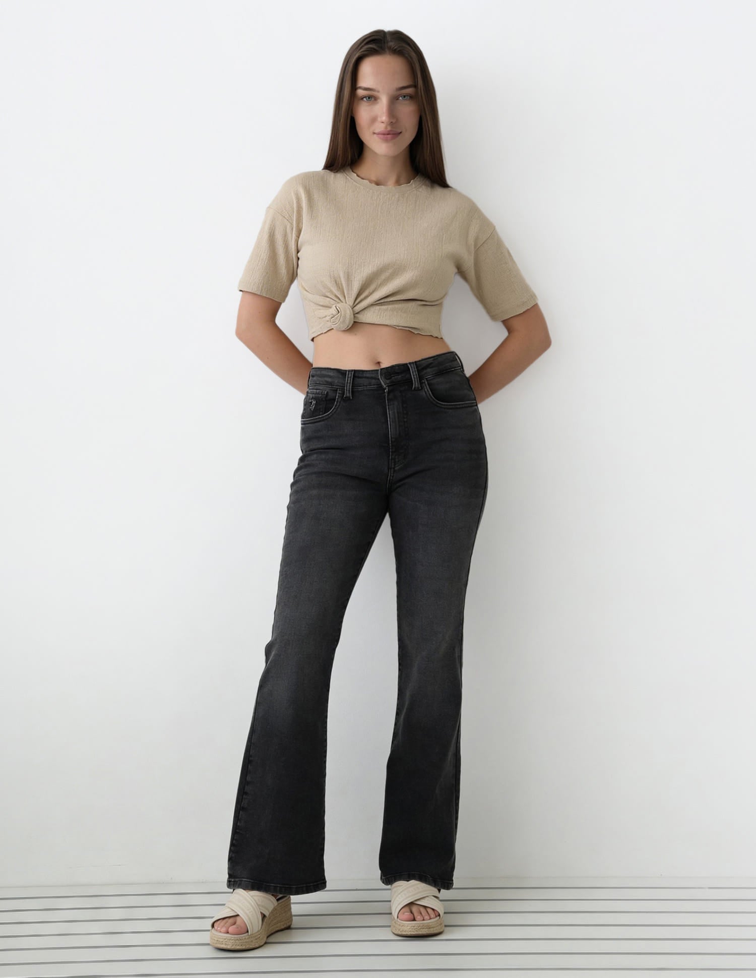 High Rise Bootcut Jeans
