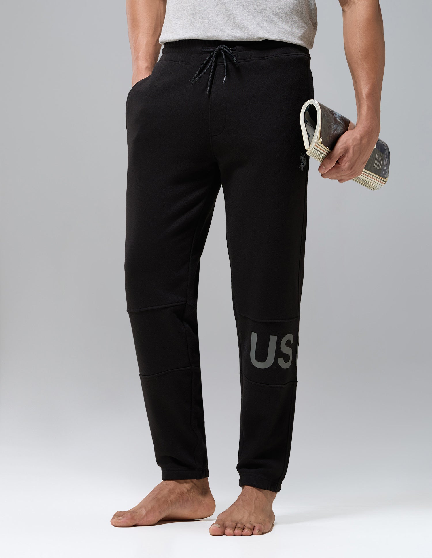 Cotton Rich Loopknit OJ012 Joggers Black - U.S. Polo Assn. India | Large