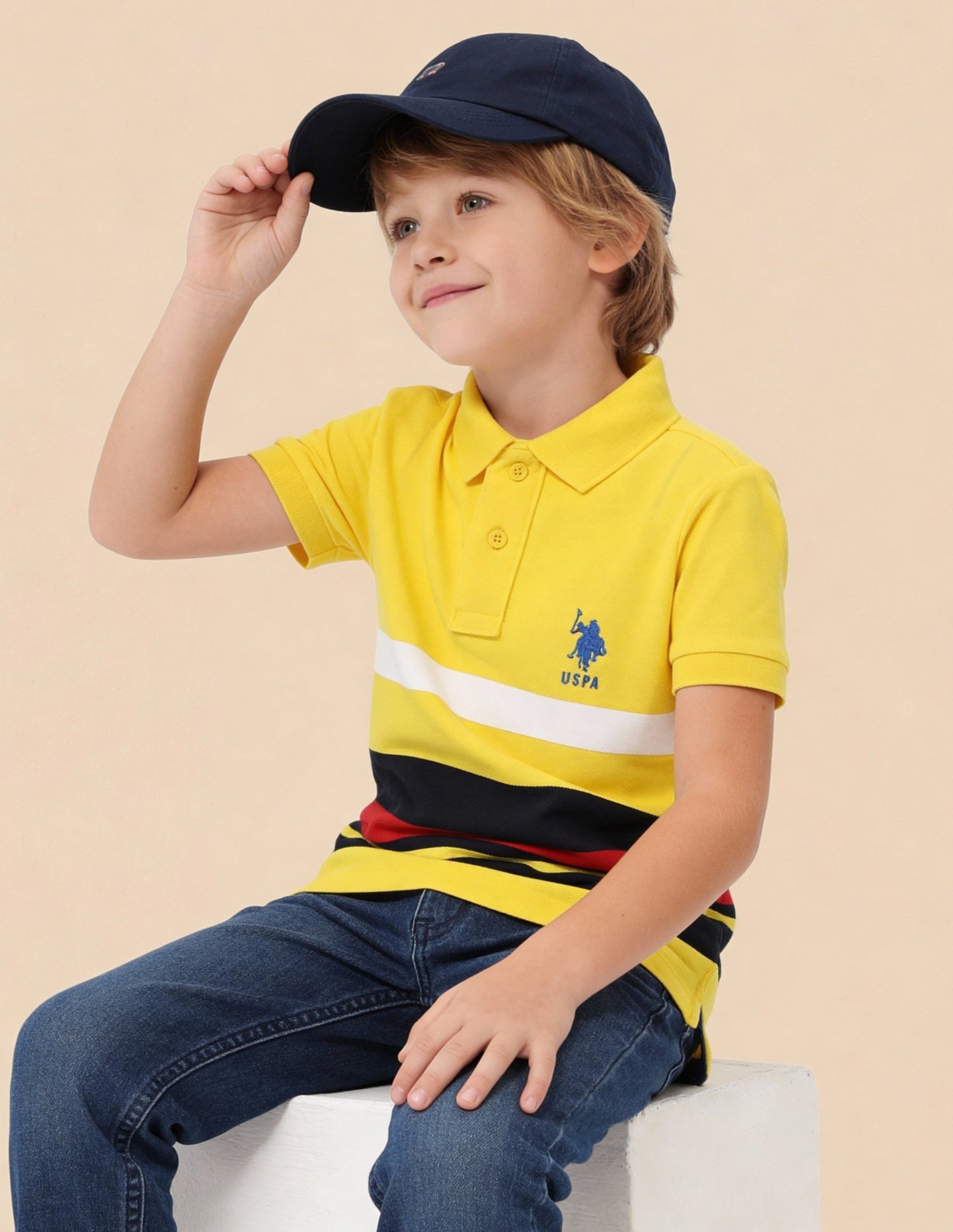 Boys Horizontal Stripe Polo Shirt
