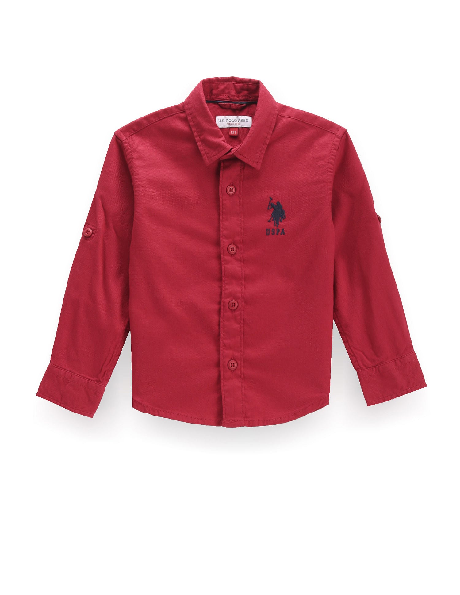 Boys Solid Cutaway Collar Shirt
