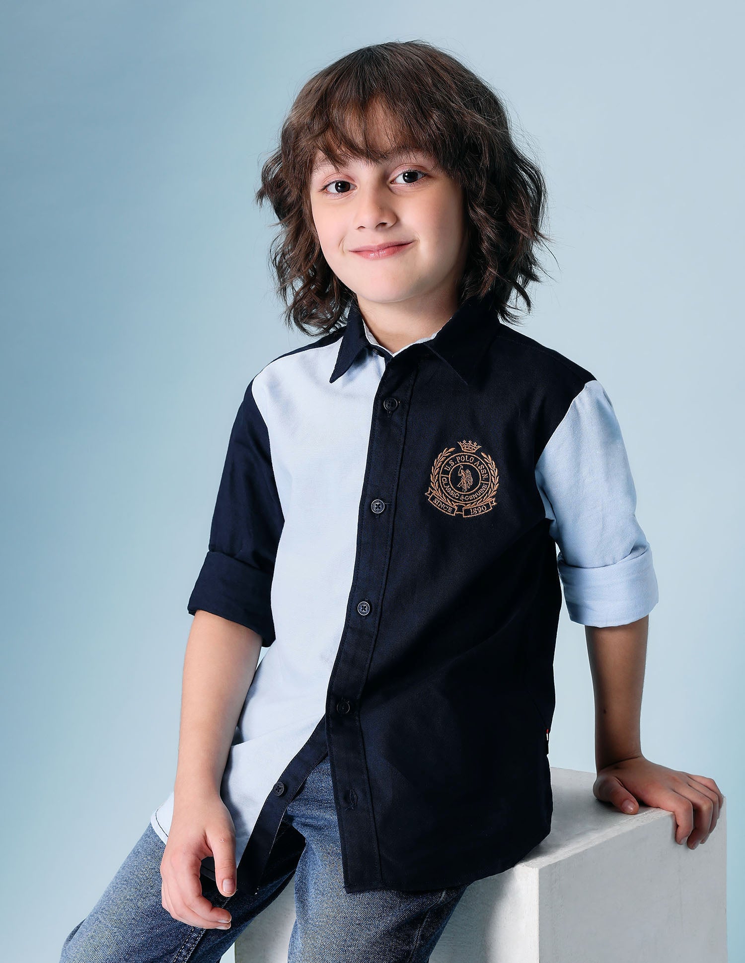 Boys Colorblocked Pure Cotton Shirt