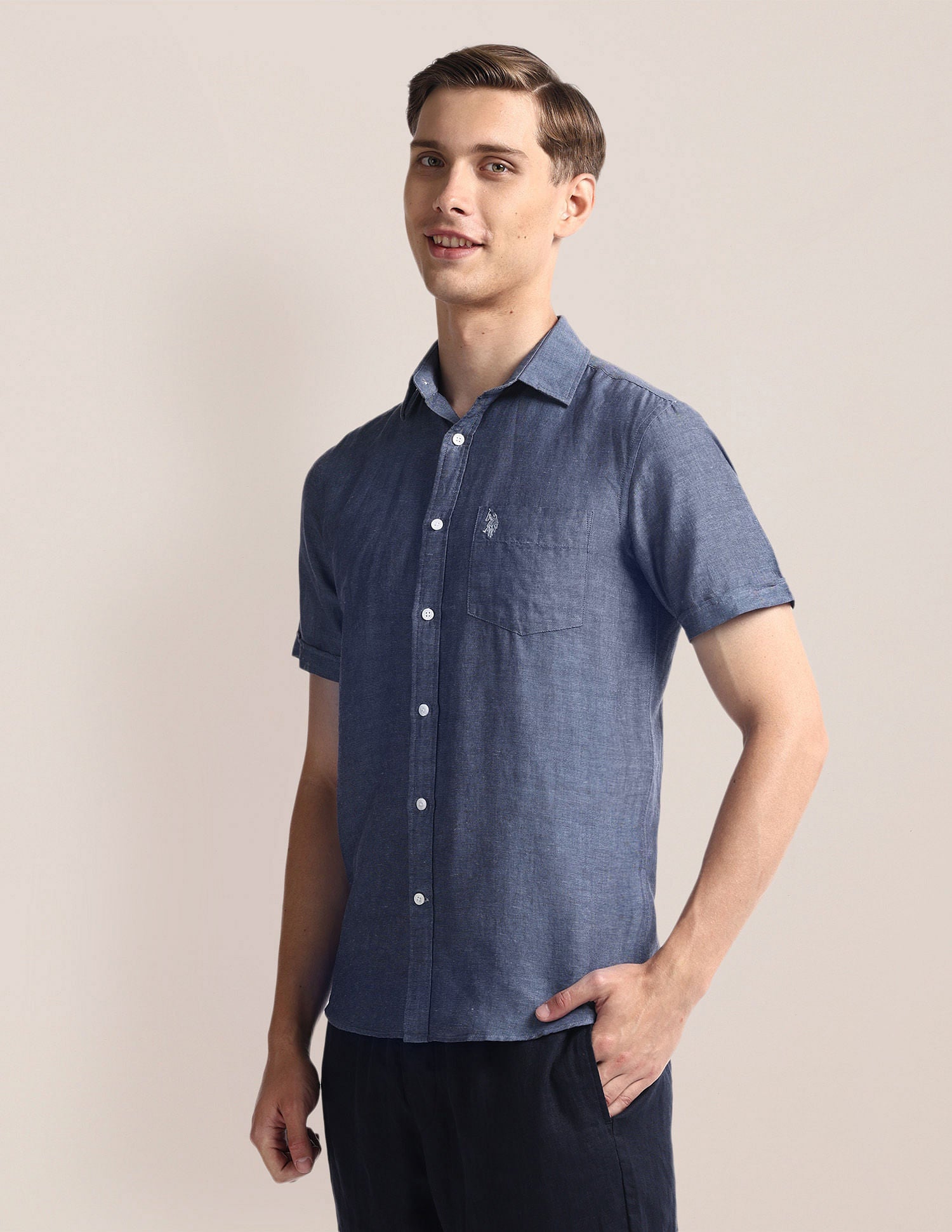 Heathered Linen Blend Shirt