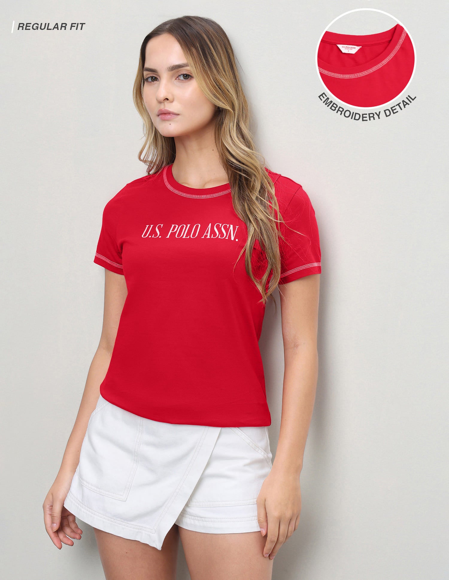 Brand Embroidered Regular Fit T-Shirt