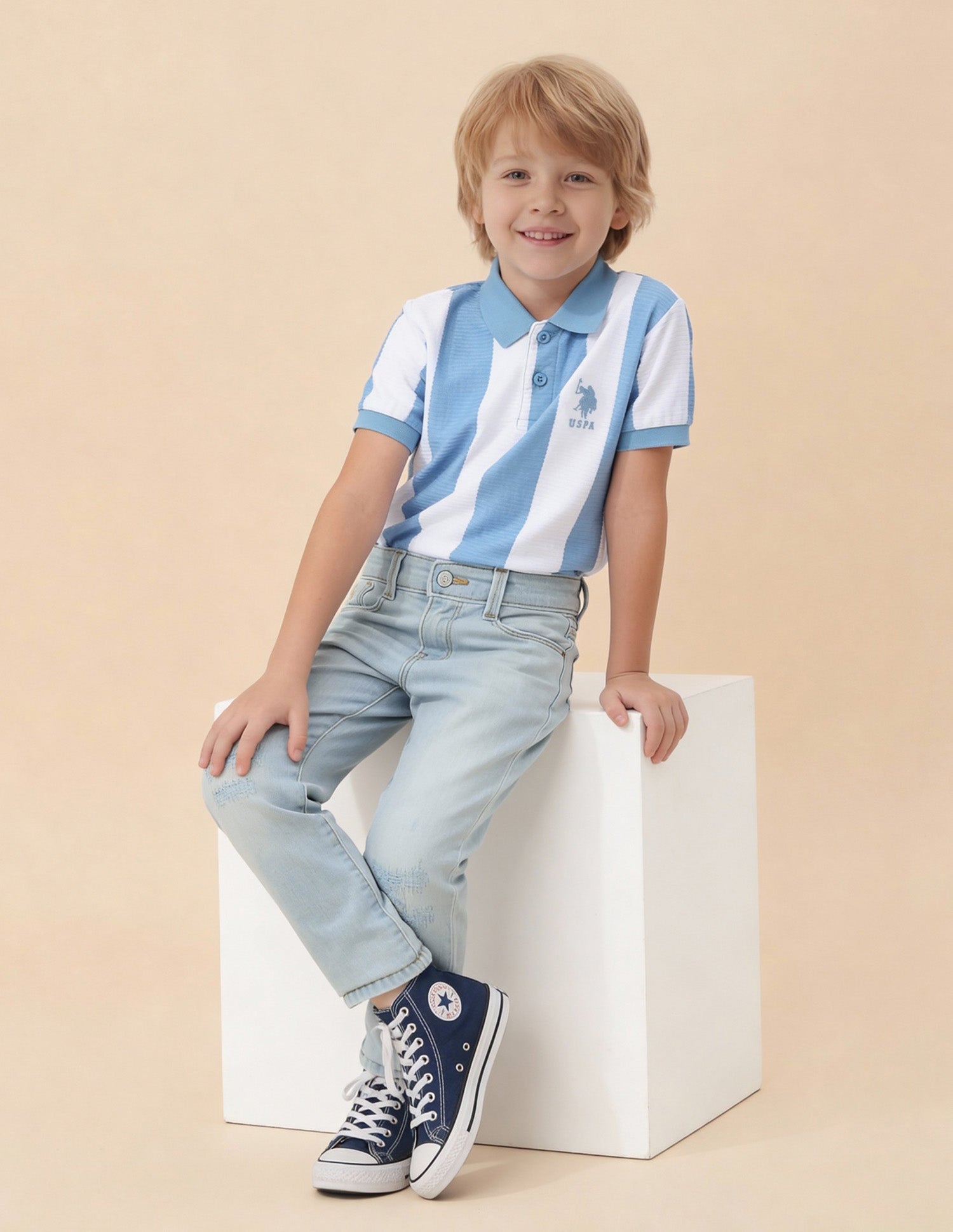 Boys Distressed Slim Fit Jeans