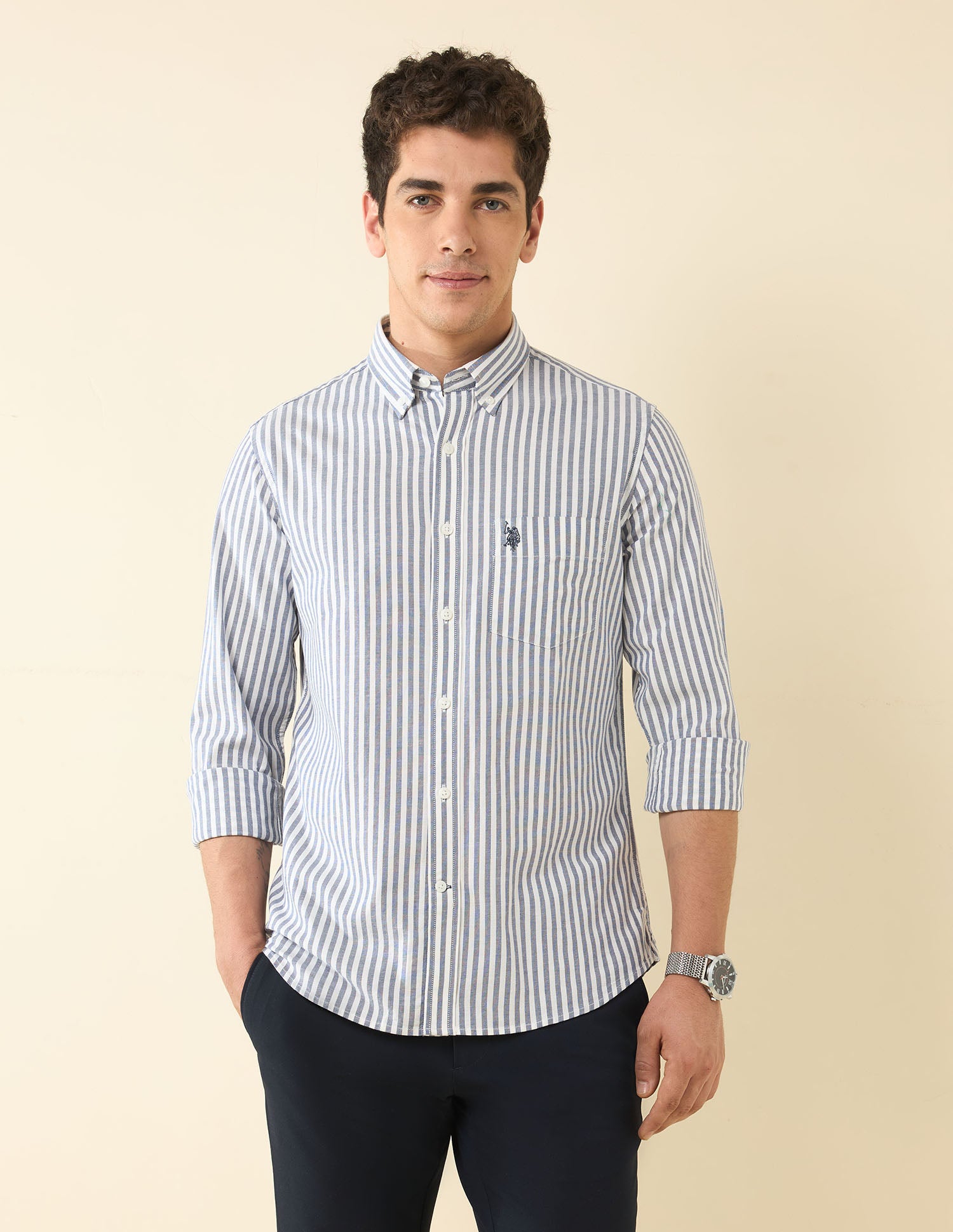 Vertical Striped Oxford Shirt