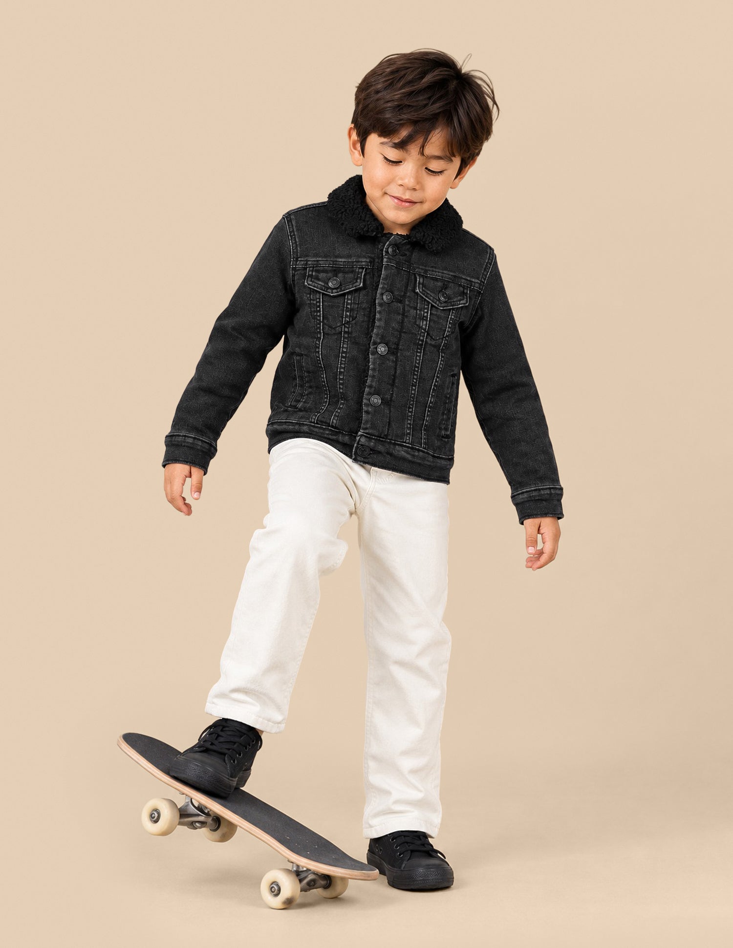 Solid Regular Fit Denim Jacket Black - U.S. Polo Assn. India | Large
