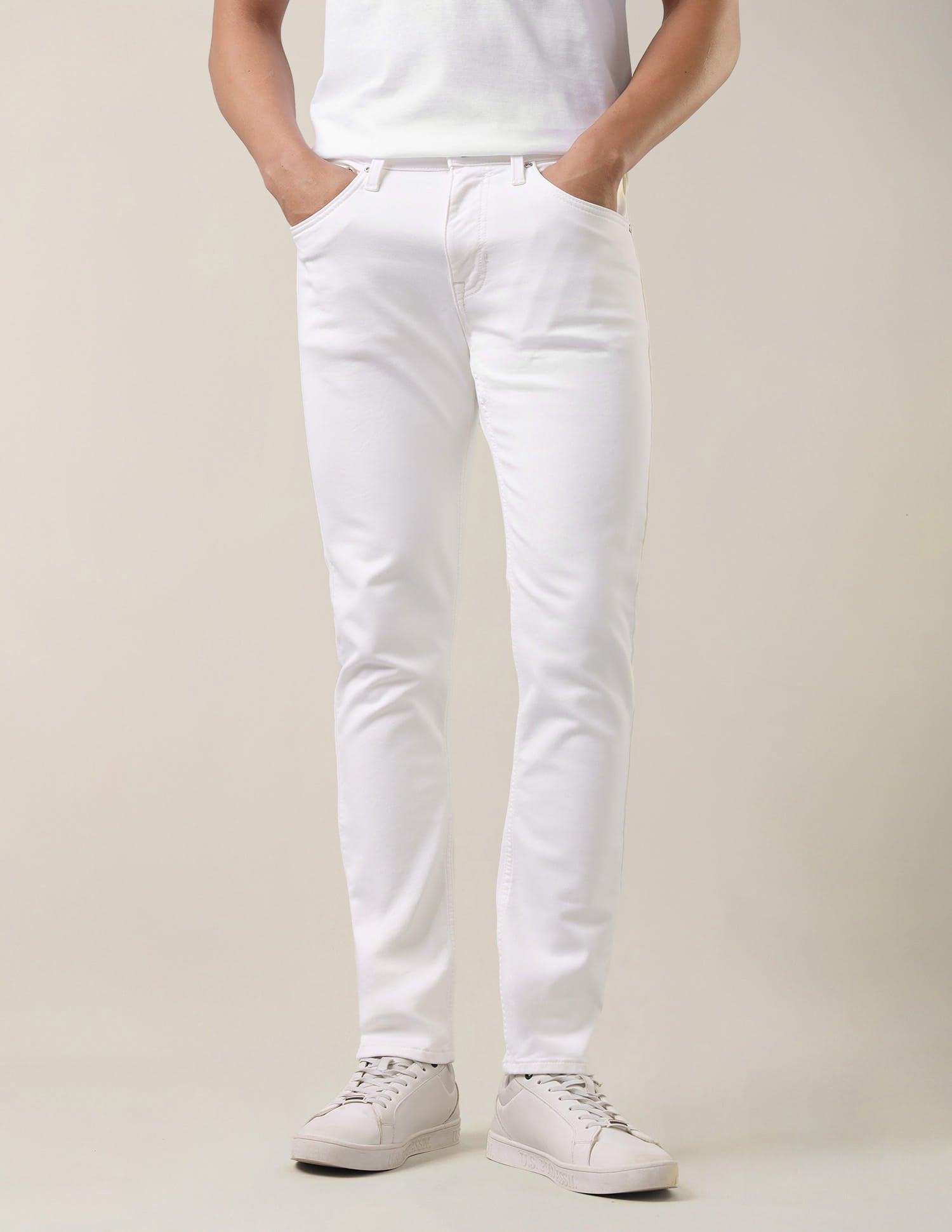 Brandon Slim Tapered Fit White Jeans