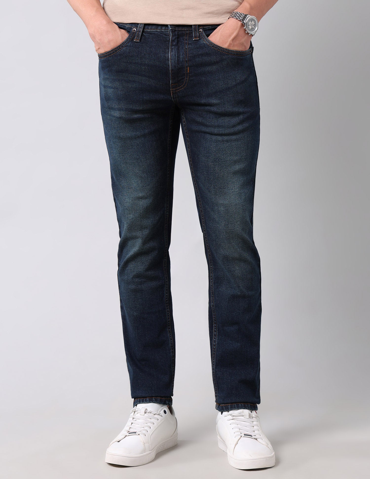 Regallo Skinny Fit Blue Jeans Dark Wash - U.S. Polo Assn. India | Large