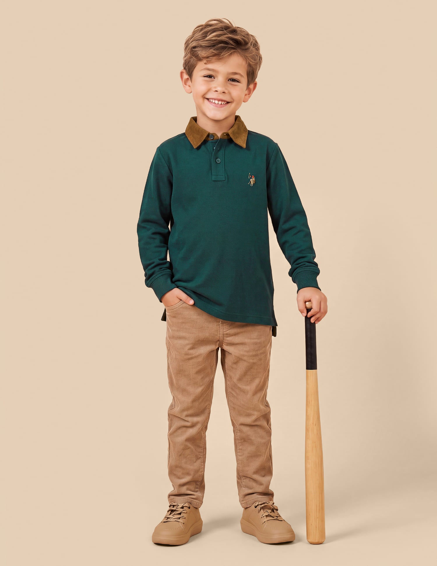 Solid Regular Fit Polo Shirt Green - U.S. Polo Assn. India | Large