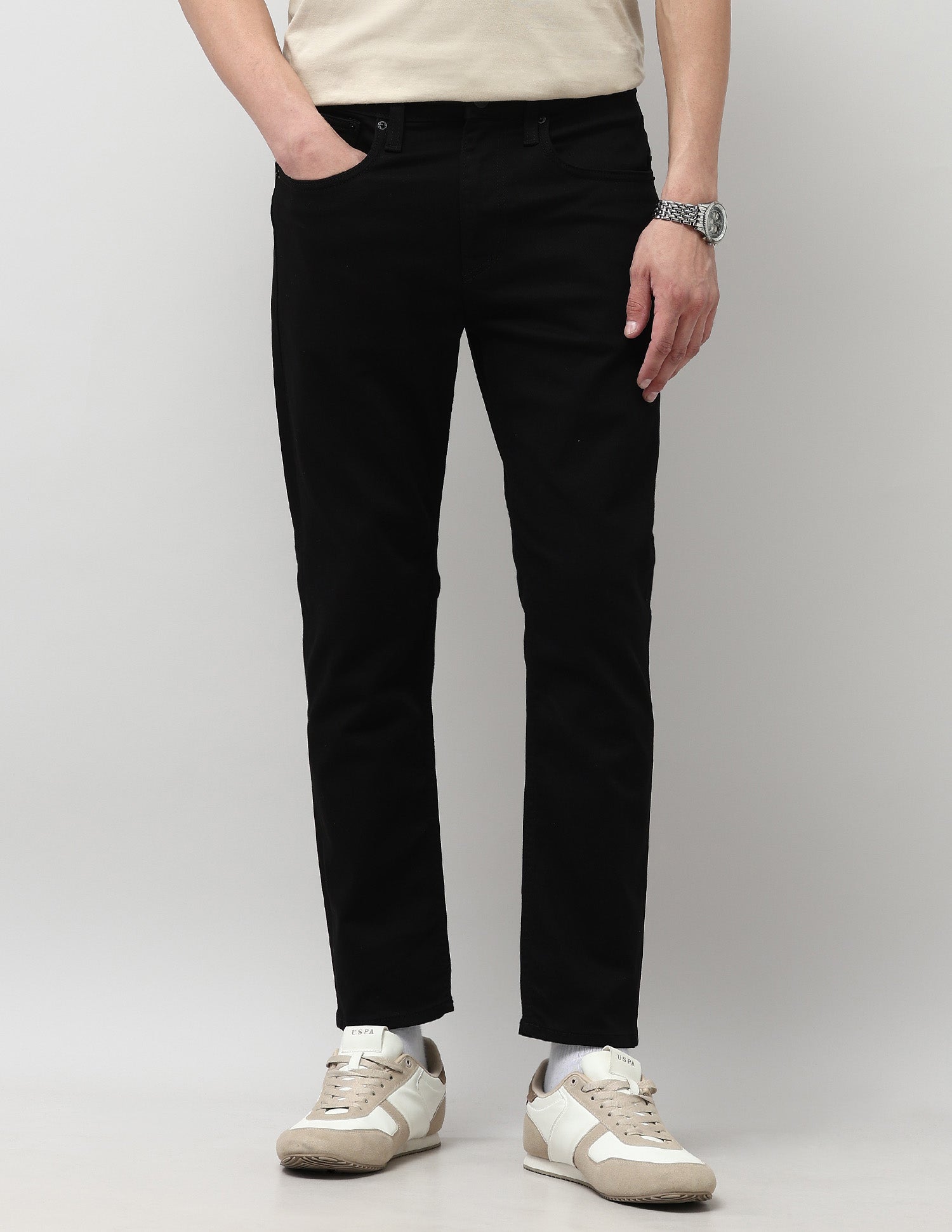 Cole Comfort Cropped Fit Black Jeans