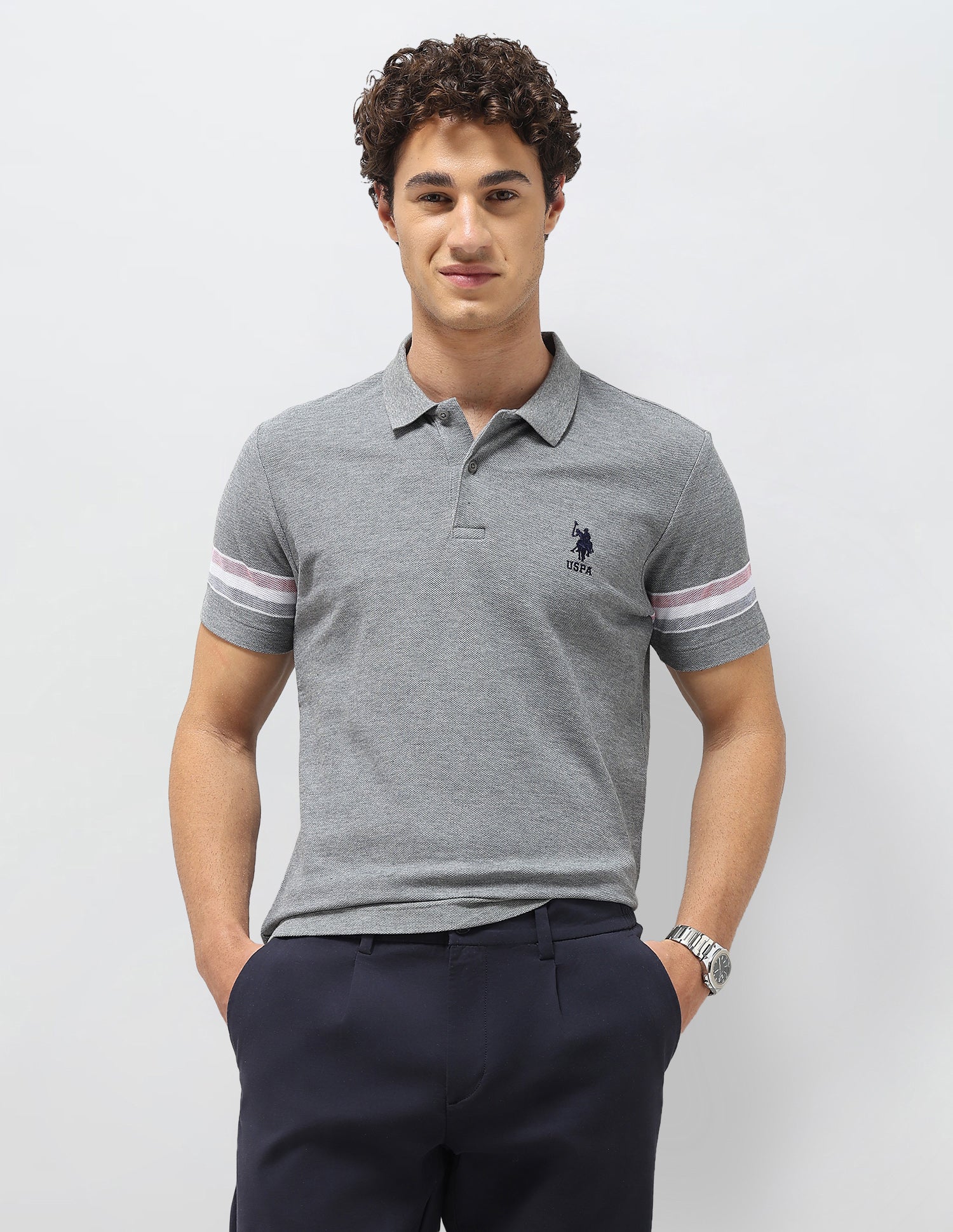 Heathered Slim Fit Polo Shirt