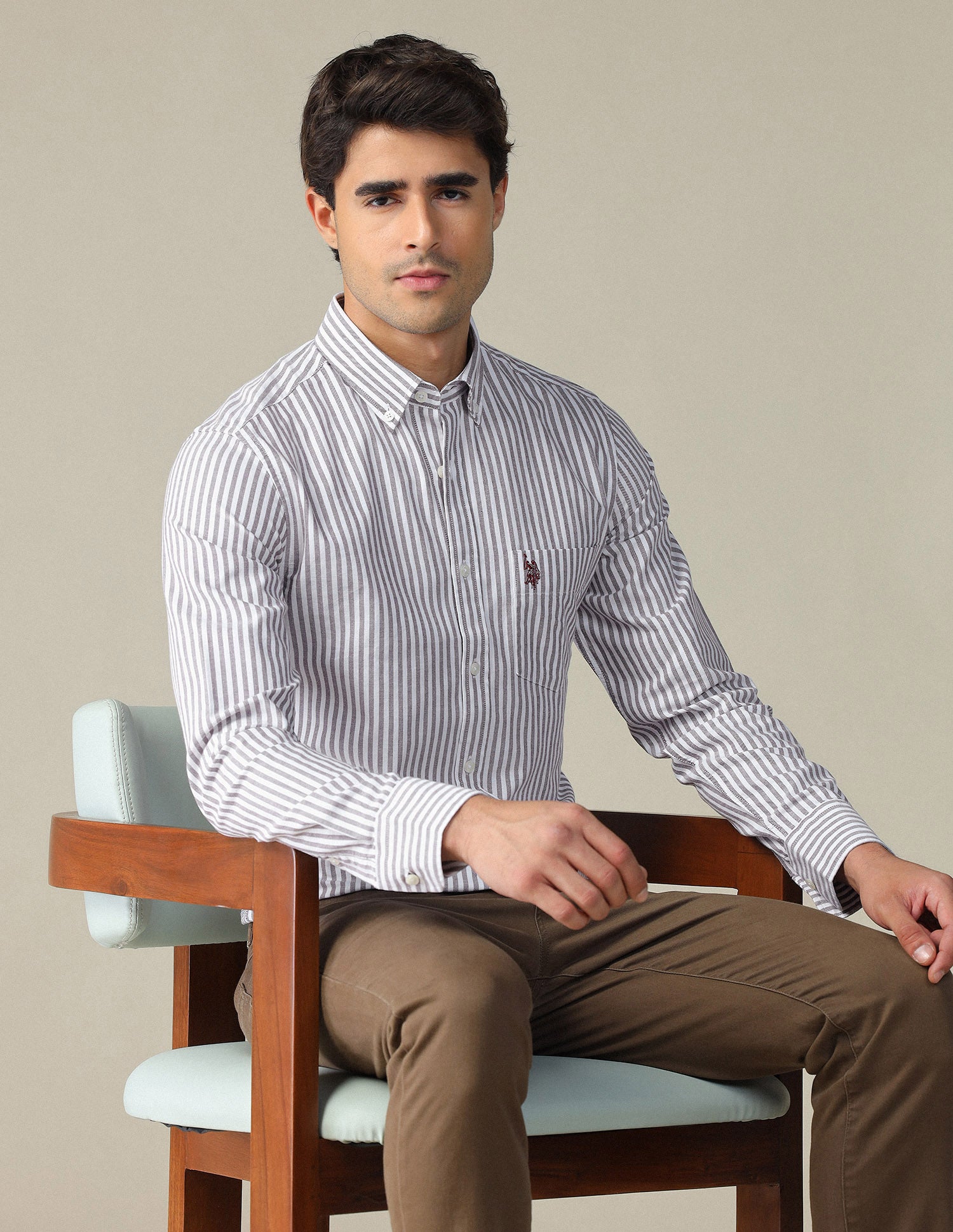 Vertical Striped Button Down Shirt