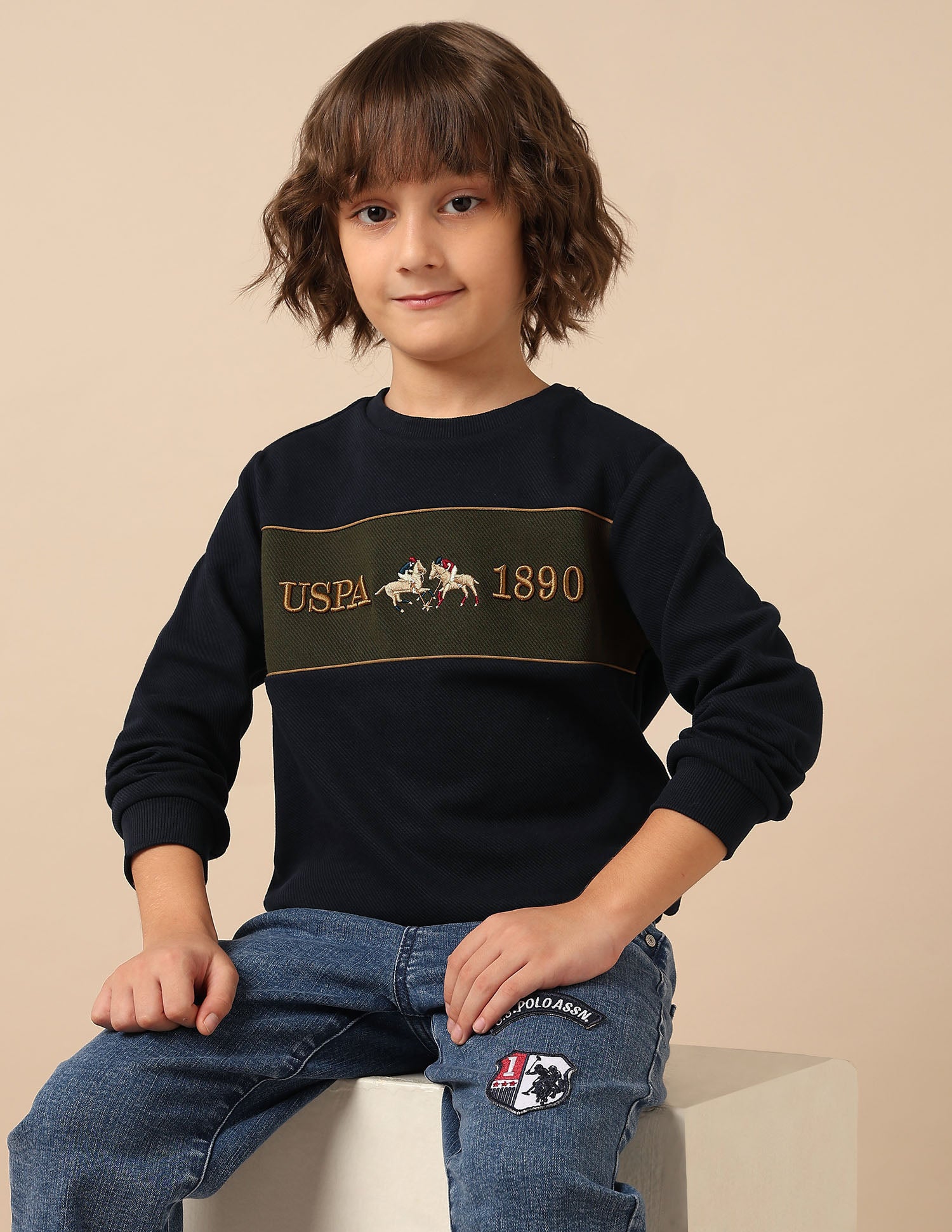 Boys Brand Embroidered Mini Me Sweatshirt