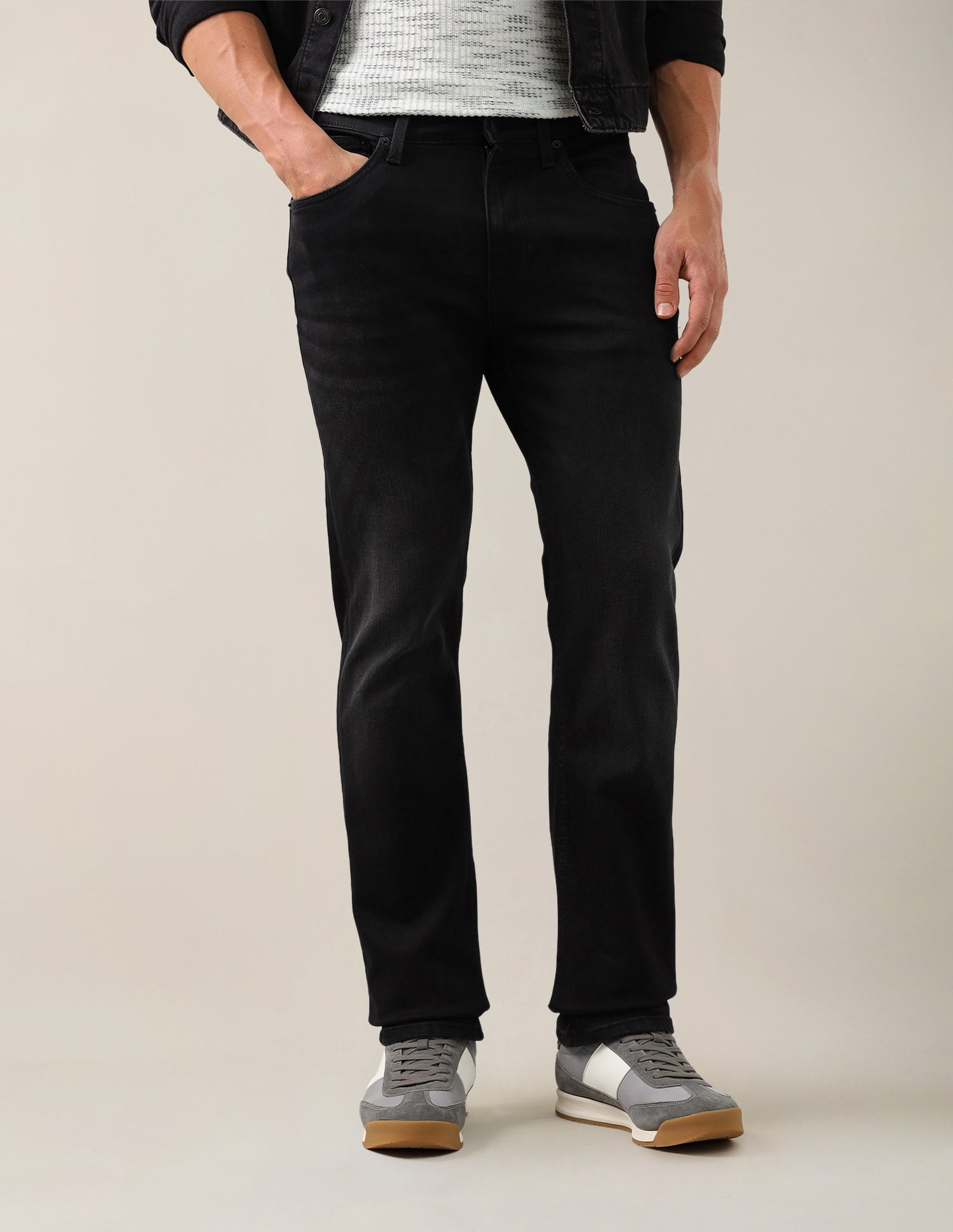 Harold Slim Straight Fit Black Jeans Washed Black - U.S. Polo Assn. India | Large