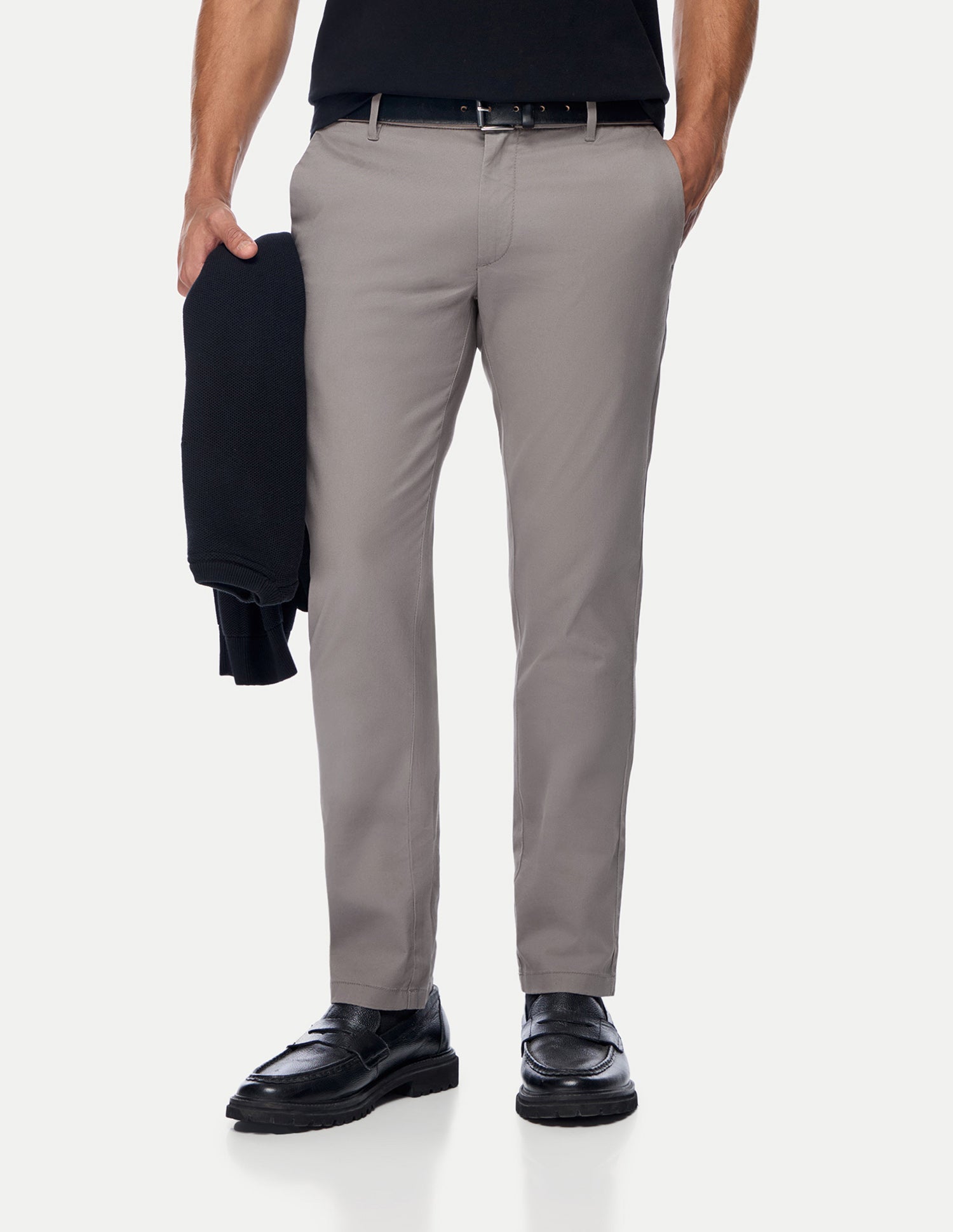 Denver Slim Fit Twill Trousers Taupe Grey - U.S. Polo Assn. India | Large