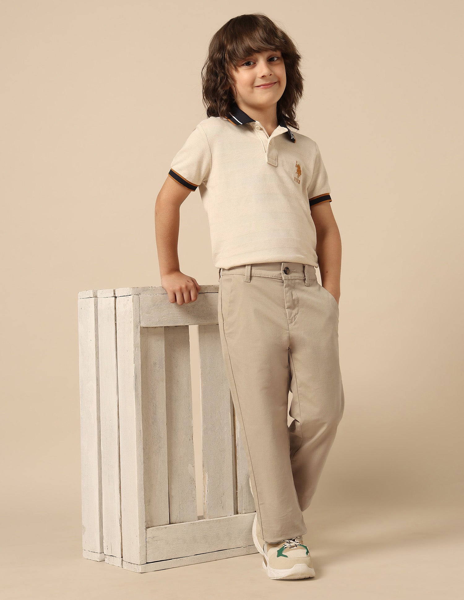 Boys Twill Regular Fit Trousers