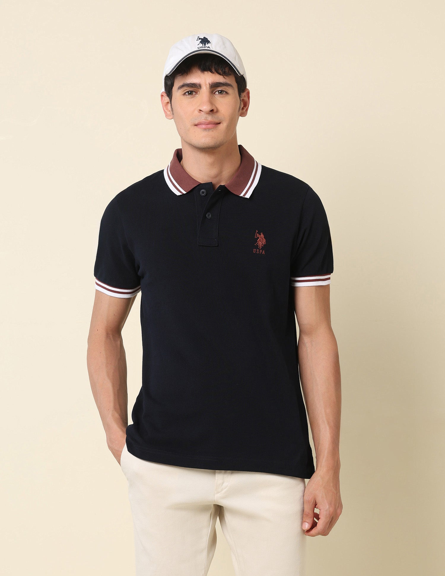 Pure Cotton Slim Fit Classic Polo Shirt Navy - U.S. Polo Assn. India | Large