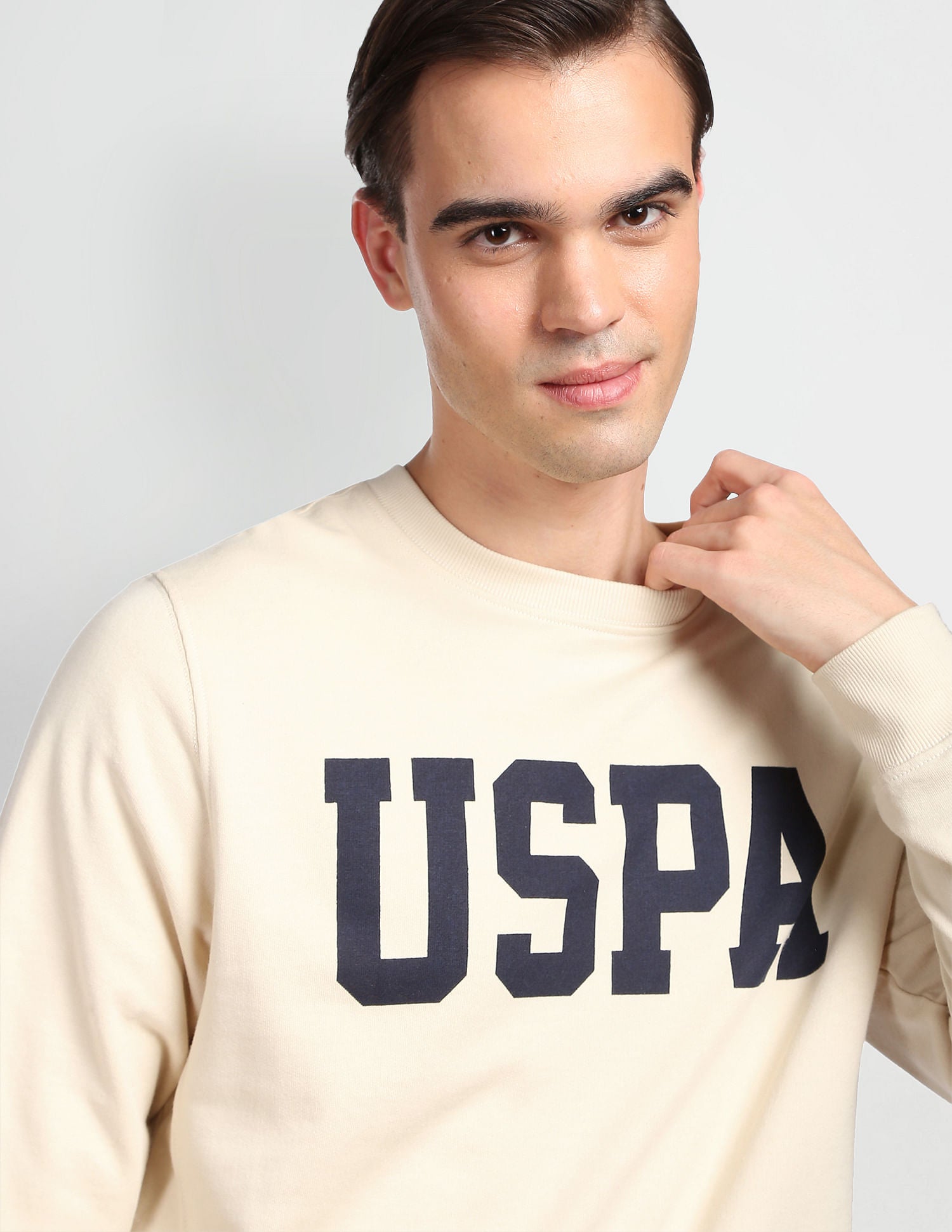 Collegiate Terry Sweatshirt Beige - U.S. POLO ASSN. | Large