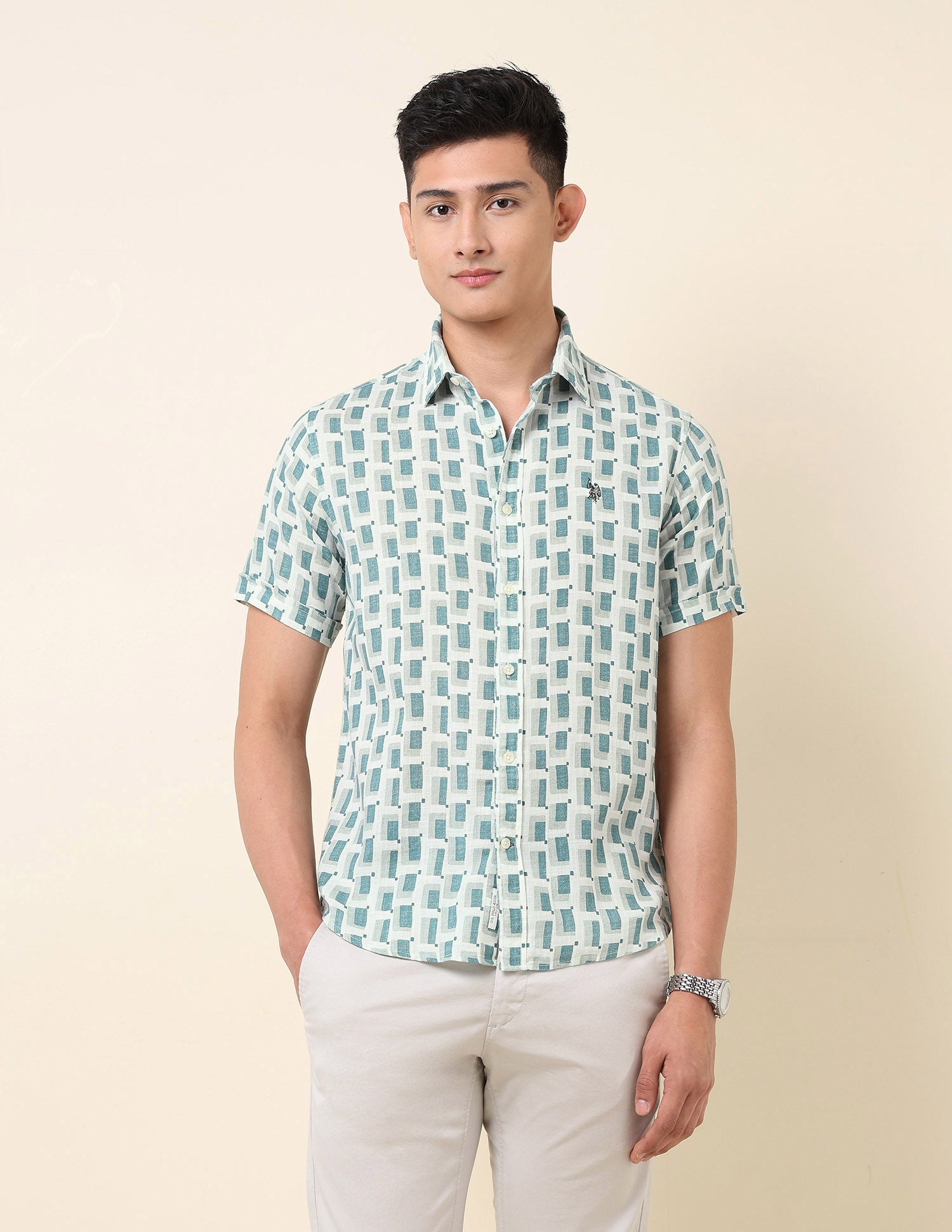 Geometric Printed Pure Cotton Shirt