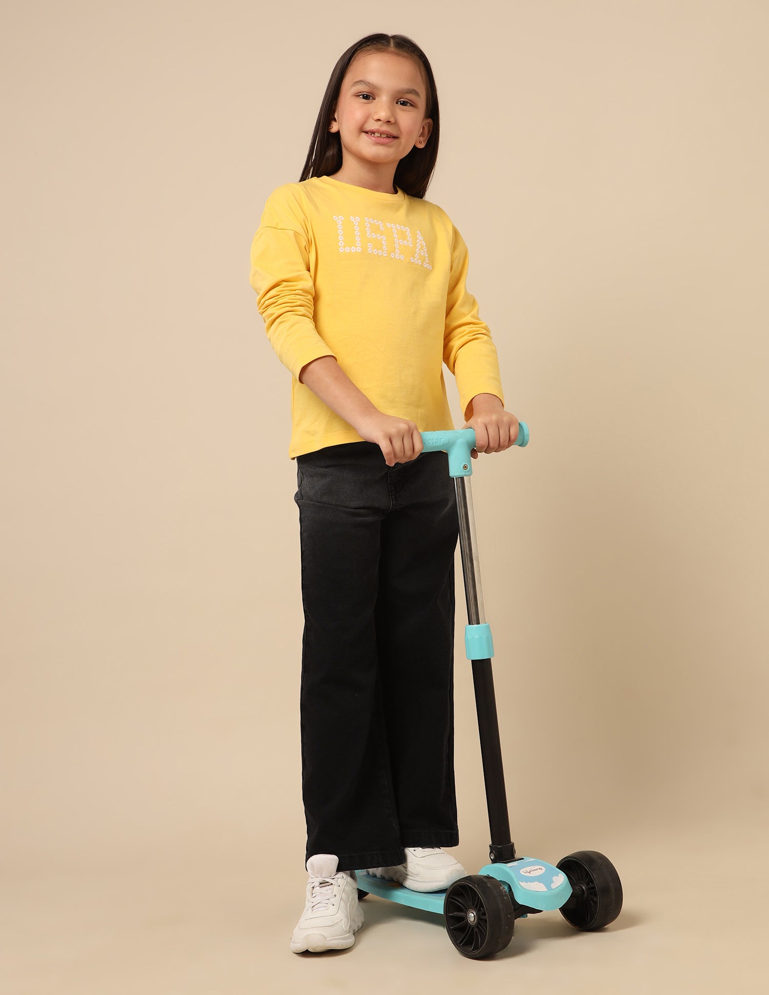 Girls Wide Leg Fit Stone Washed Jeans