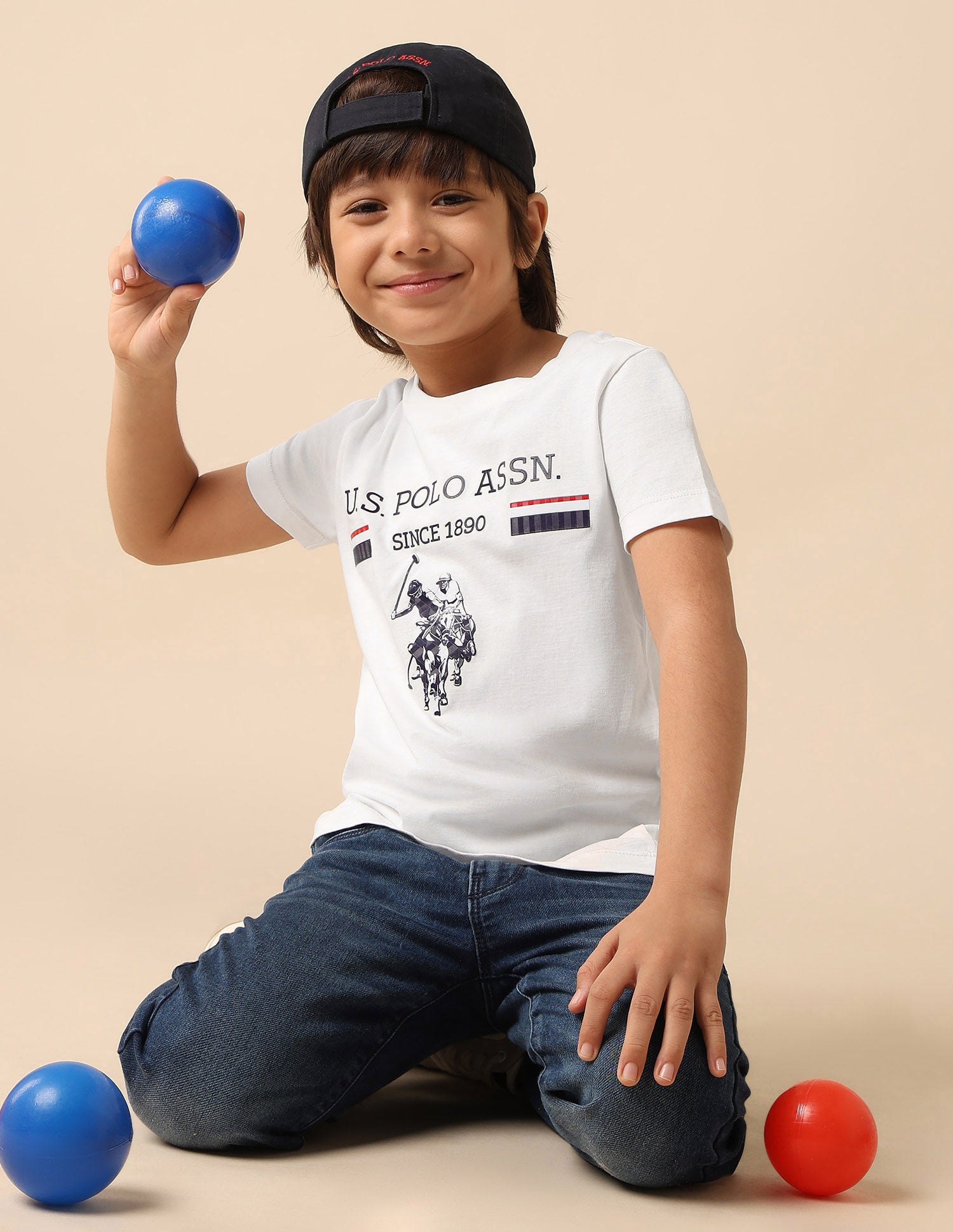 Boys Brand Embossed Pure Cotton T Shirt
