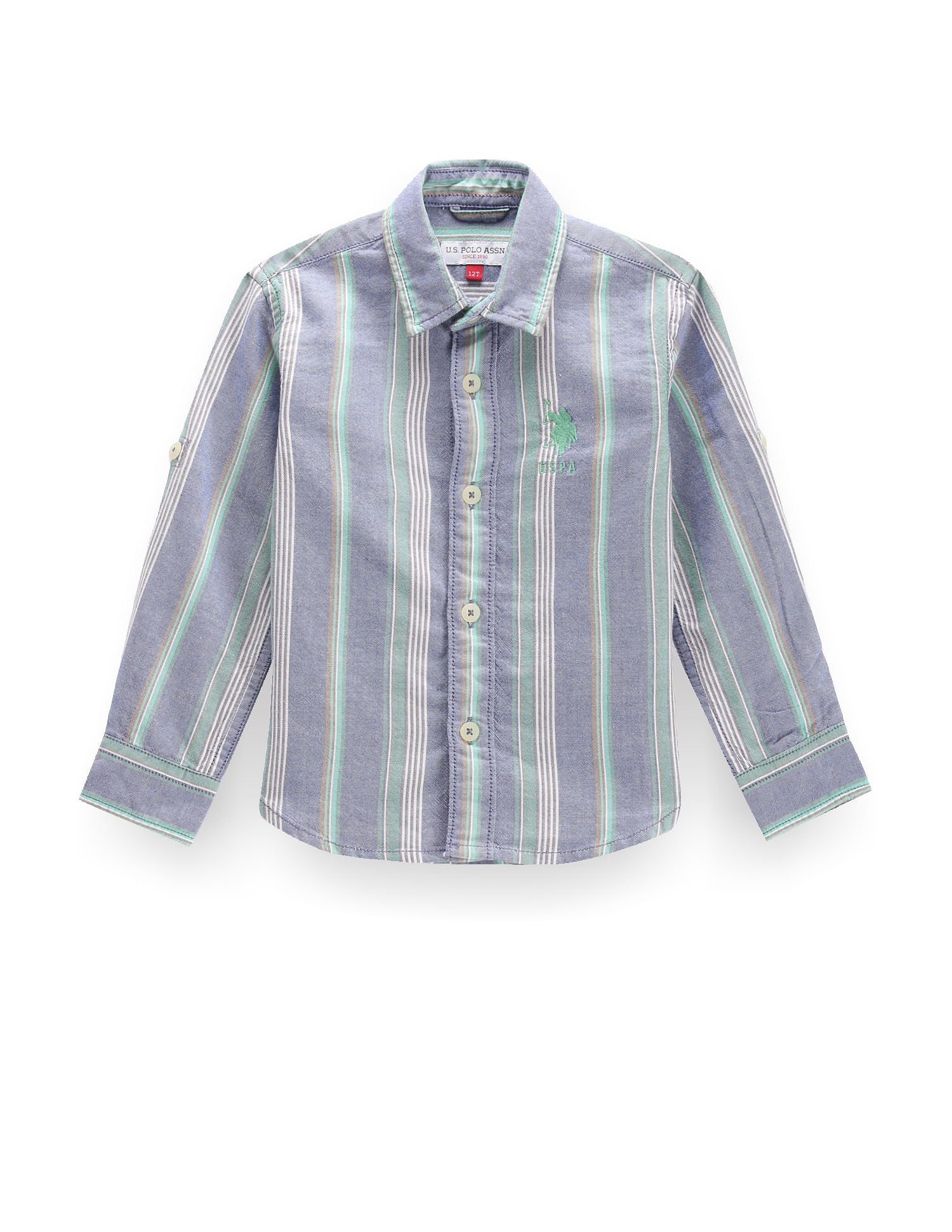 Boys Vertical Stripe Super Slim Fit Shirt