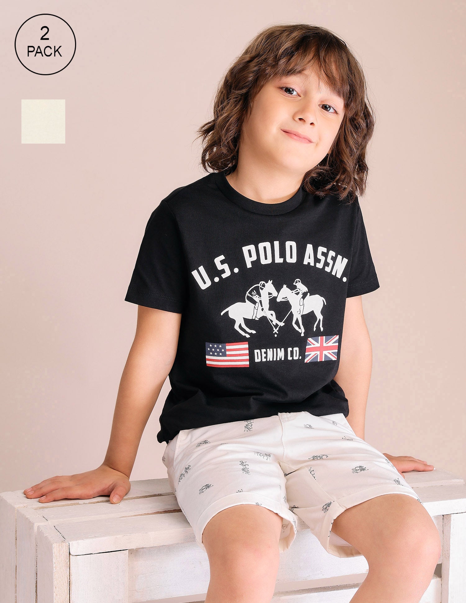 Boys Graphic Brand Printed T-Shirt - Pack Of 2