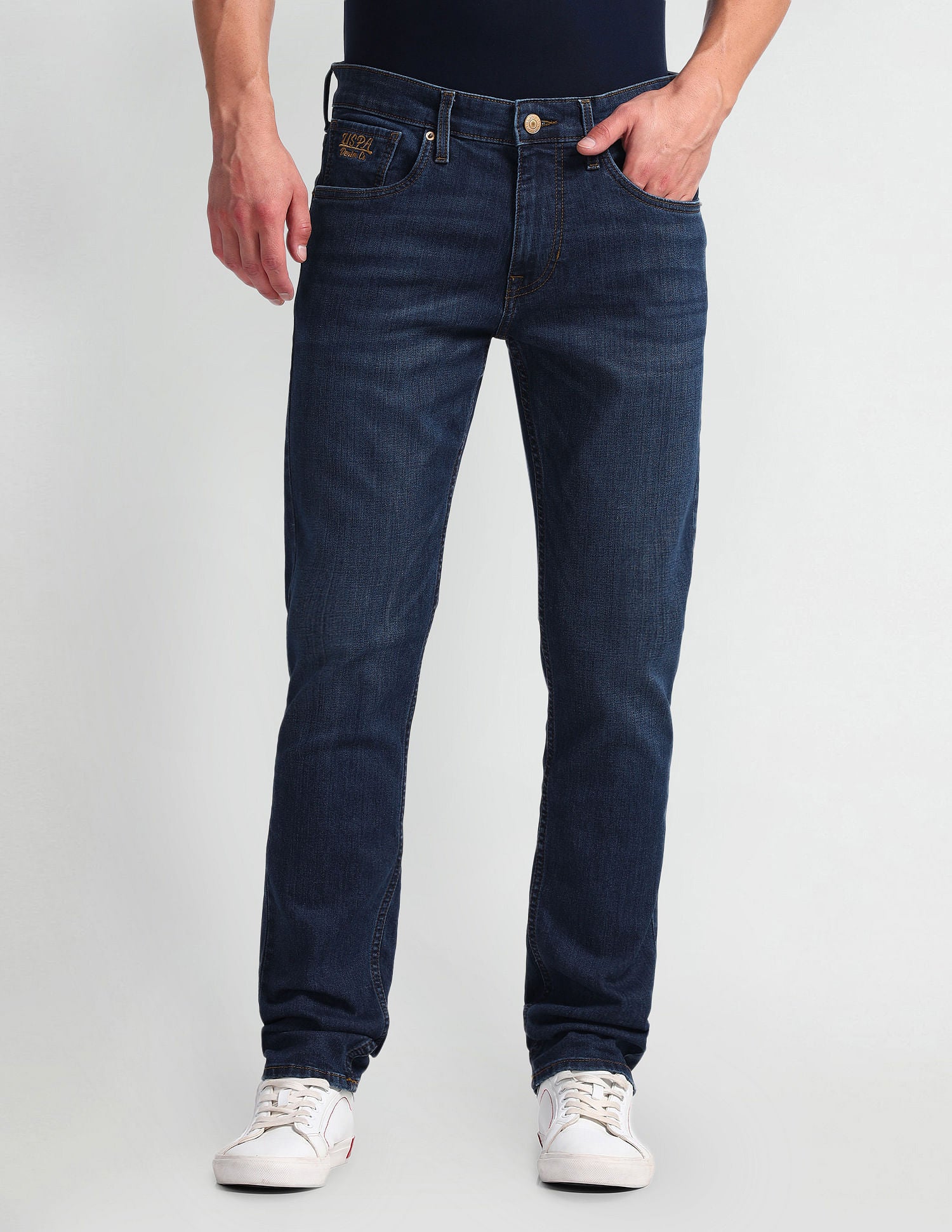 Brandon Slim Tapered Fit Blue Jeans Blue - U.S. Polo Assn. India | Large