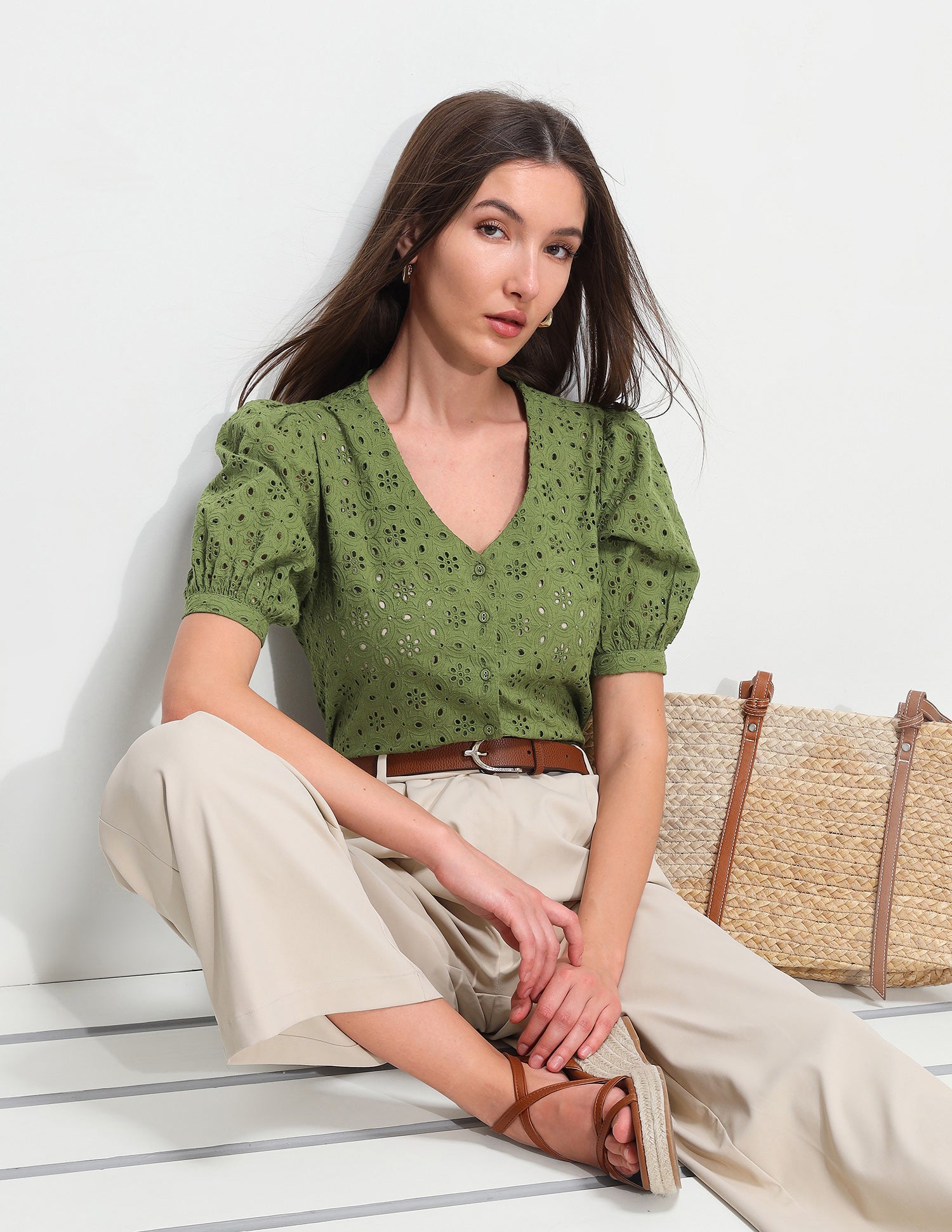 Floral Schiffili Regular Fit Top