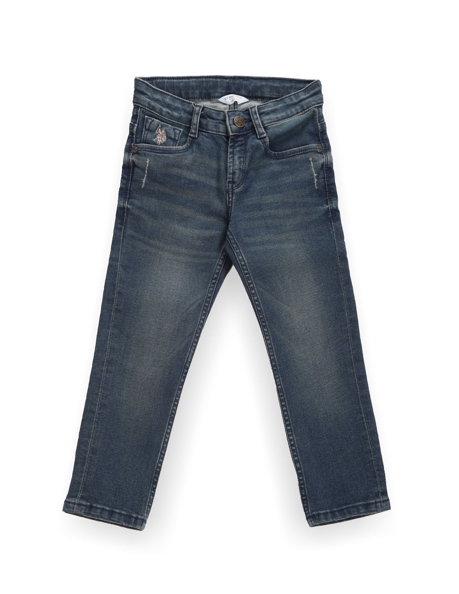 Boys Lightly Distressed Slim Jeans – U.S. Polo Assn. India