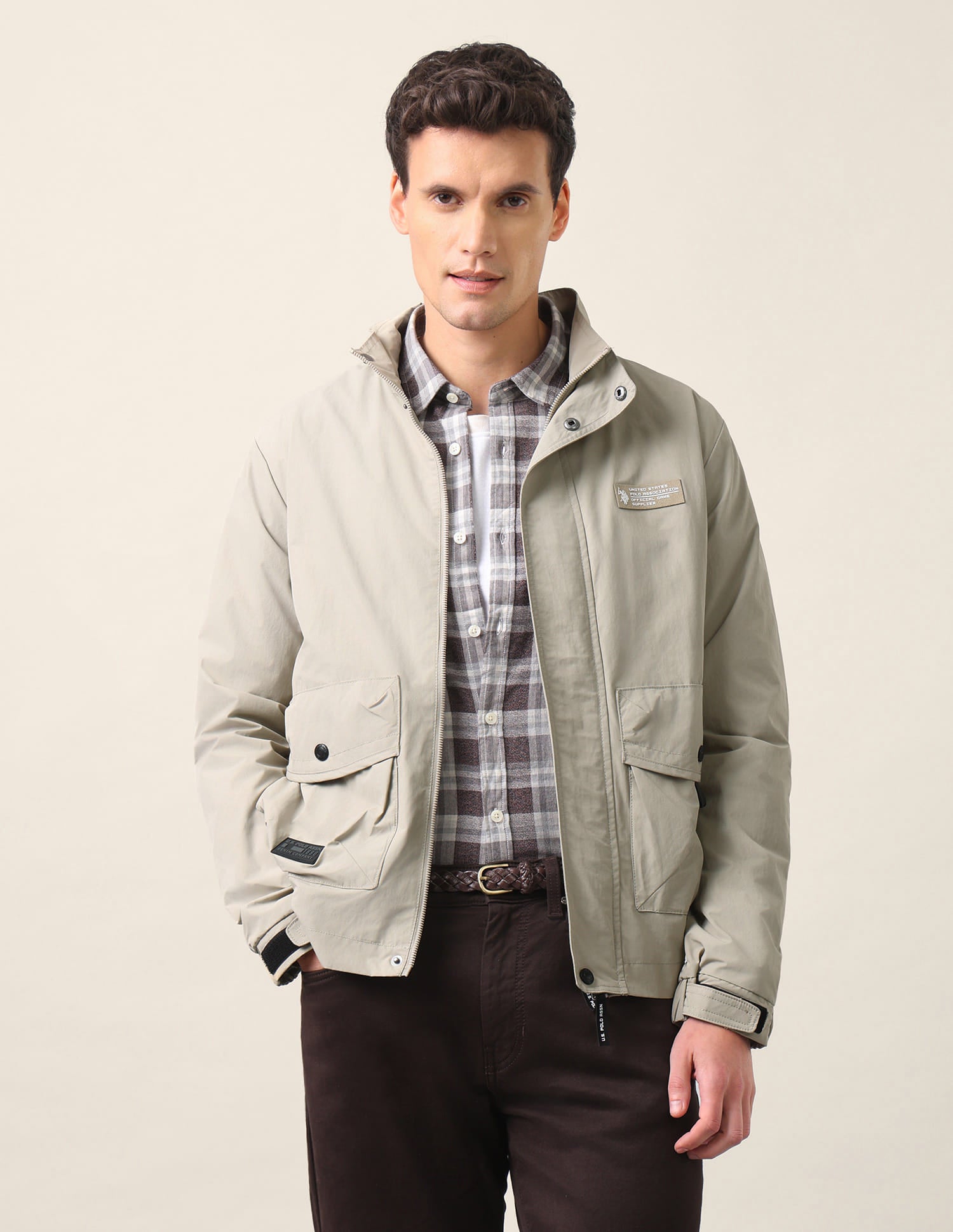 Regular Fit Solid Casual Jacket