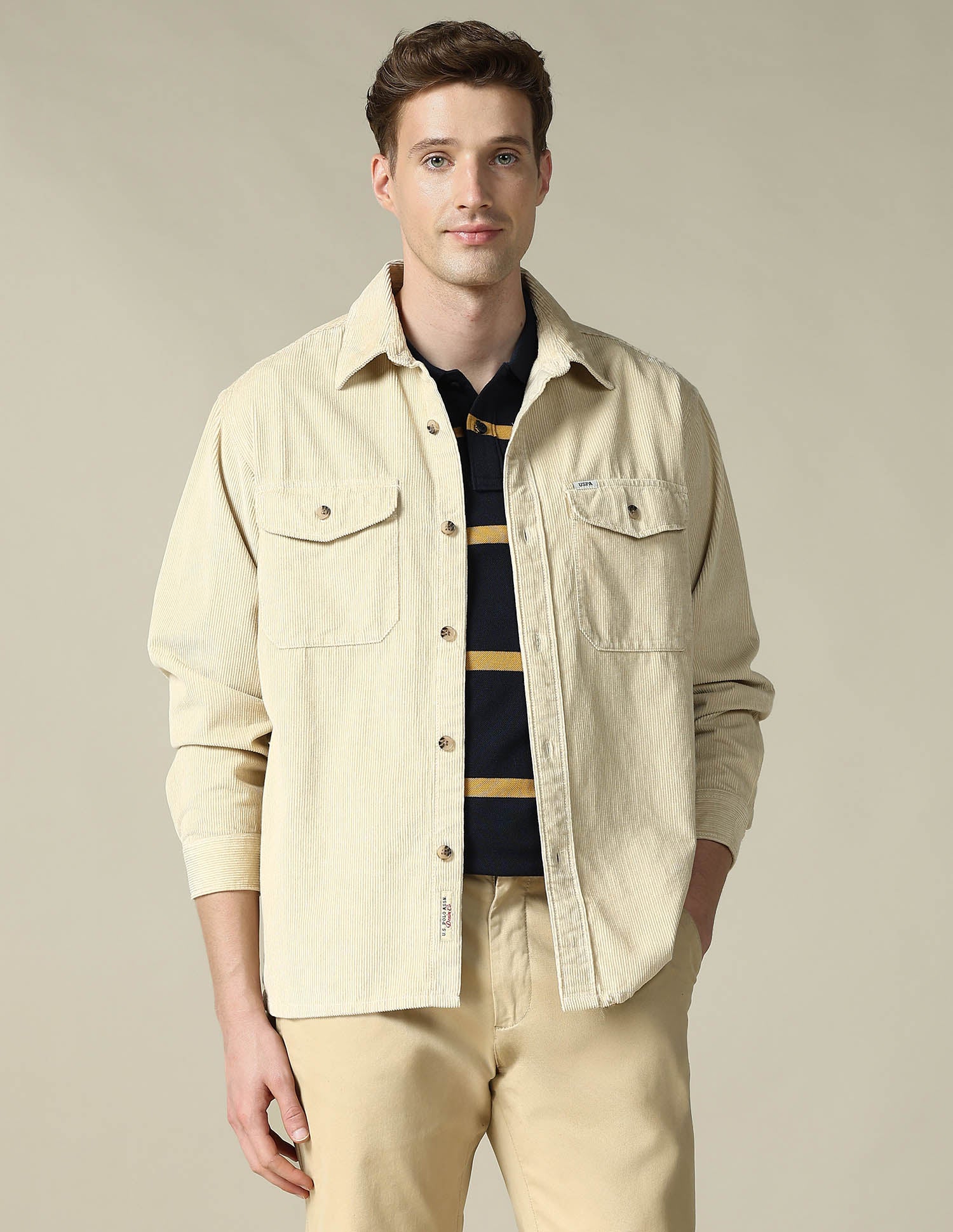 Horizontal Striped Regular Fit Polo Shirt