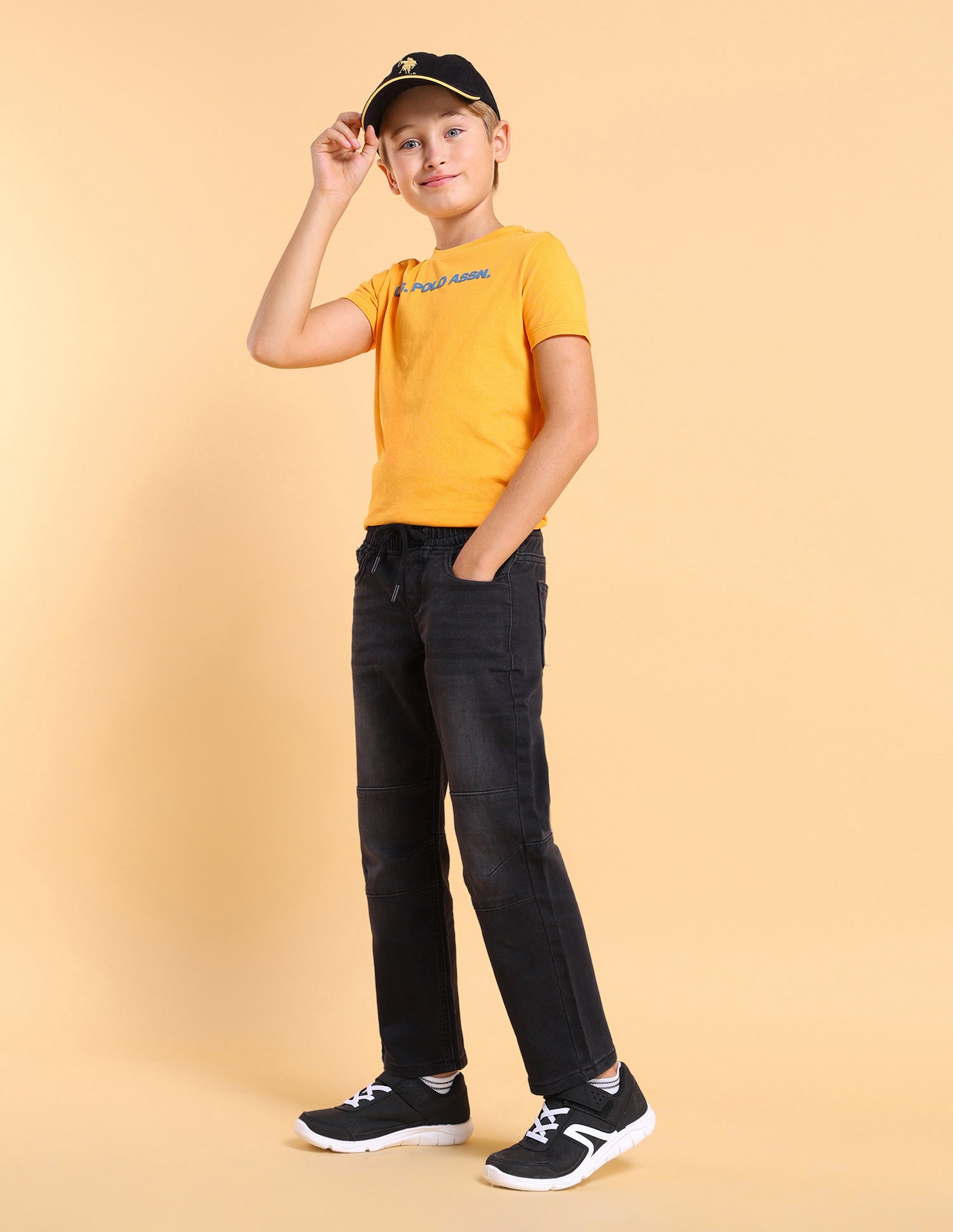 Boys Regular Fit Whiskered Jeans