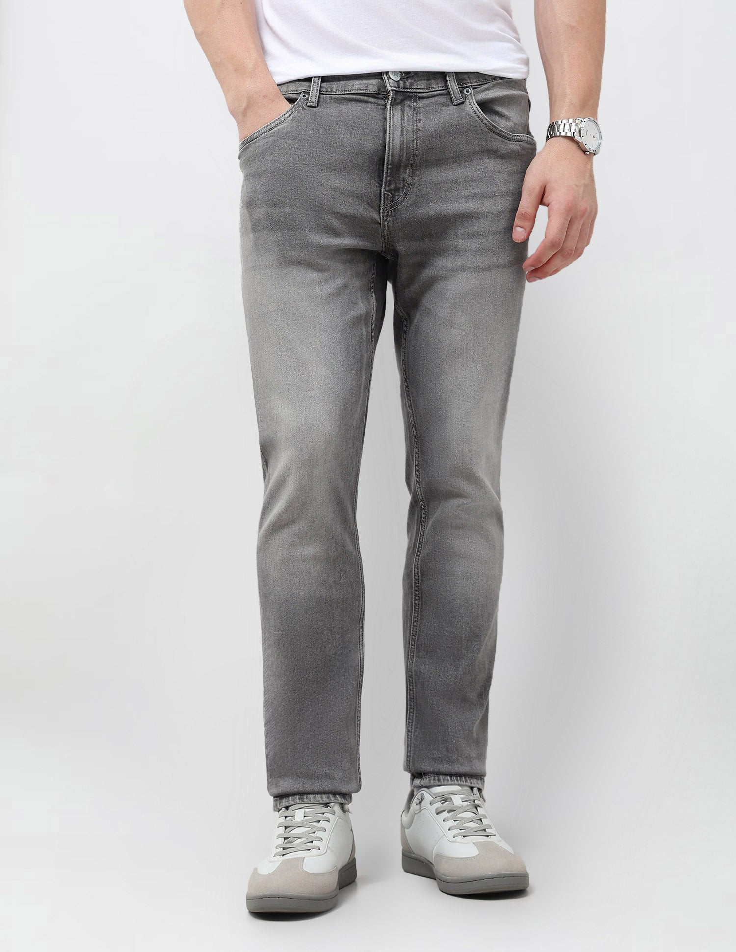 Brandon Slim Tapered Fit Grey Jeans