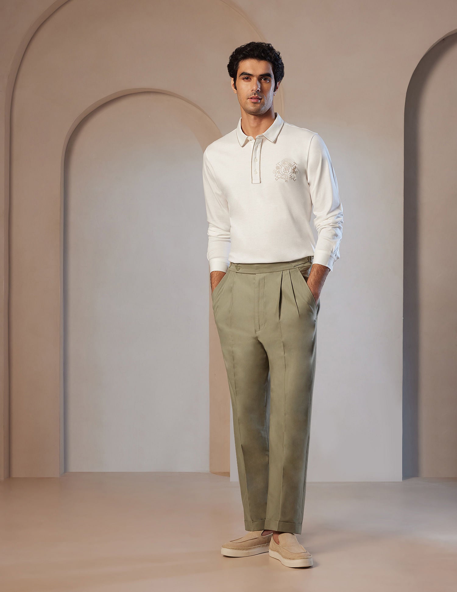 Pacho X Crest Logo Slim Fit Polo Shirt White - U.S. POLO ASSN. | Large